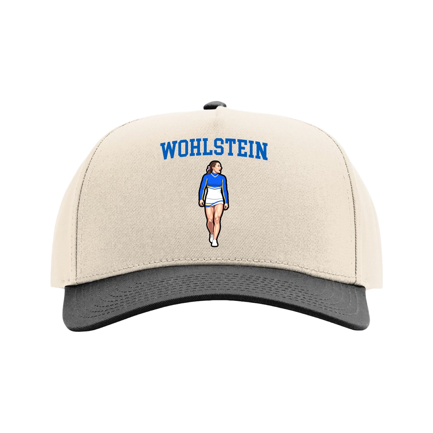 Full Fabric Five-Panel Champ Cap — Shirsey in Cream/Black