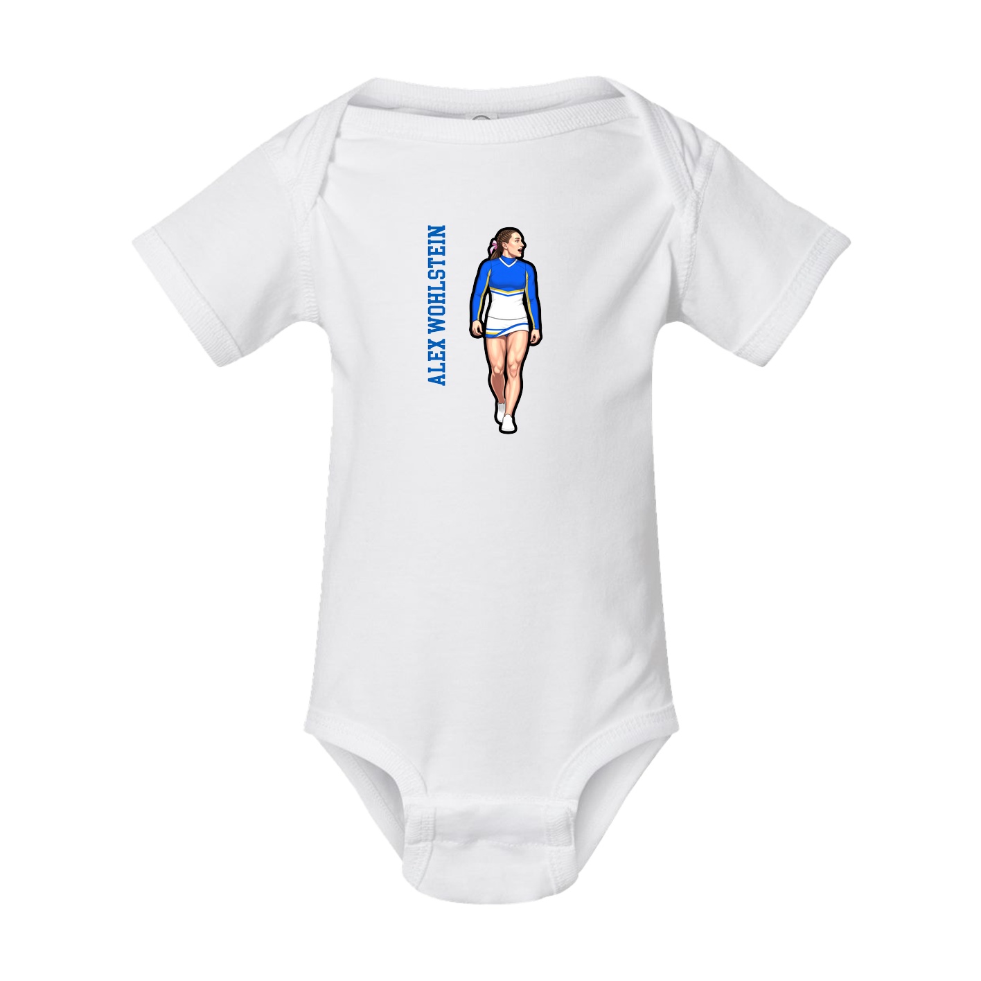 Baby Onesie — Name Vertical in White