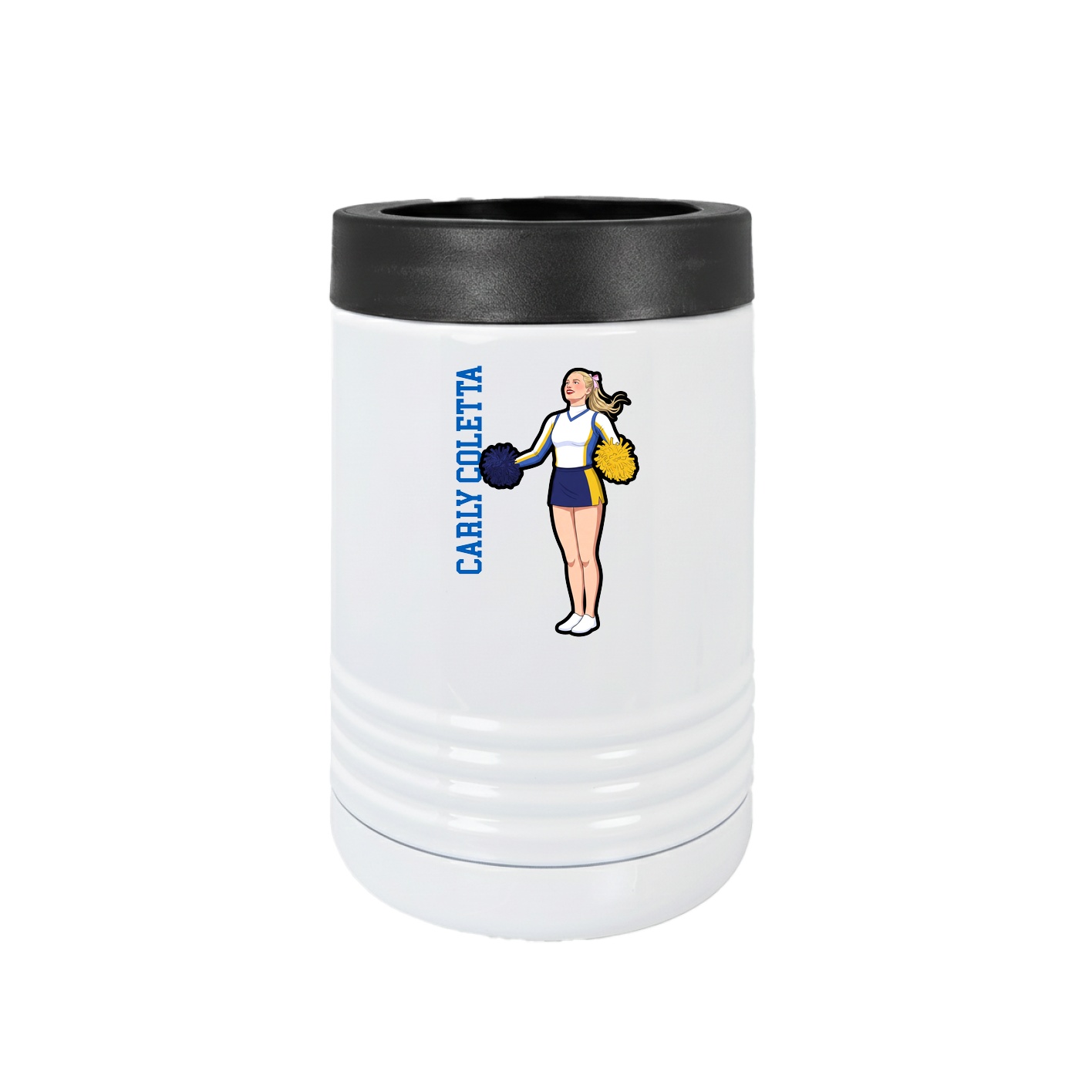 Beverage Holder — Name Vertical in White