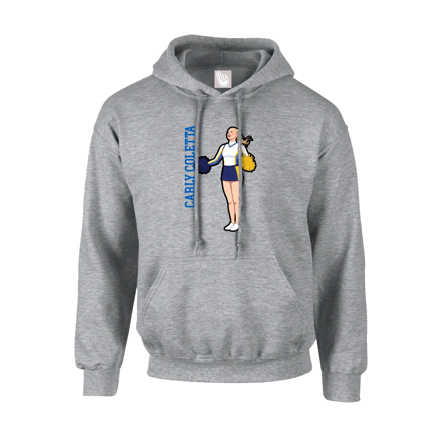 Youth Hoodie — Name Vertical in Grey