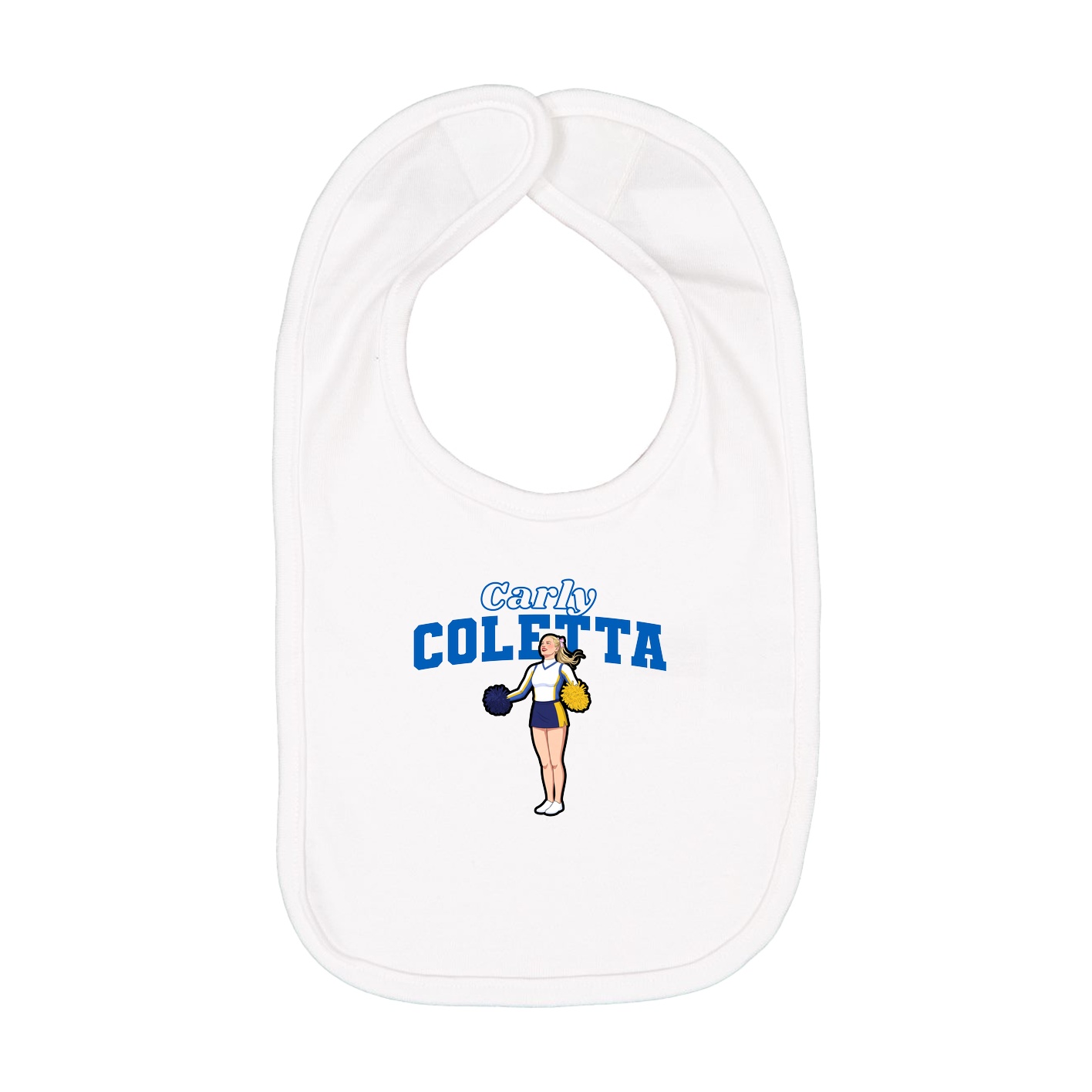 Infant Bib — Name Arch in White