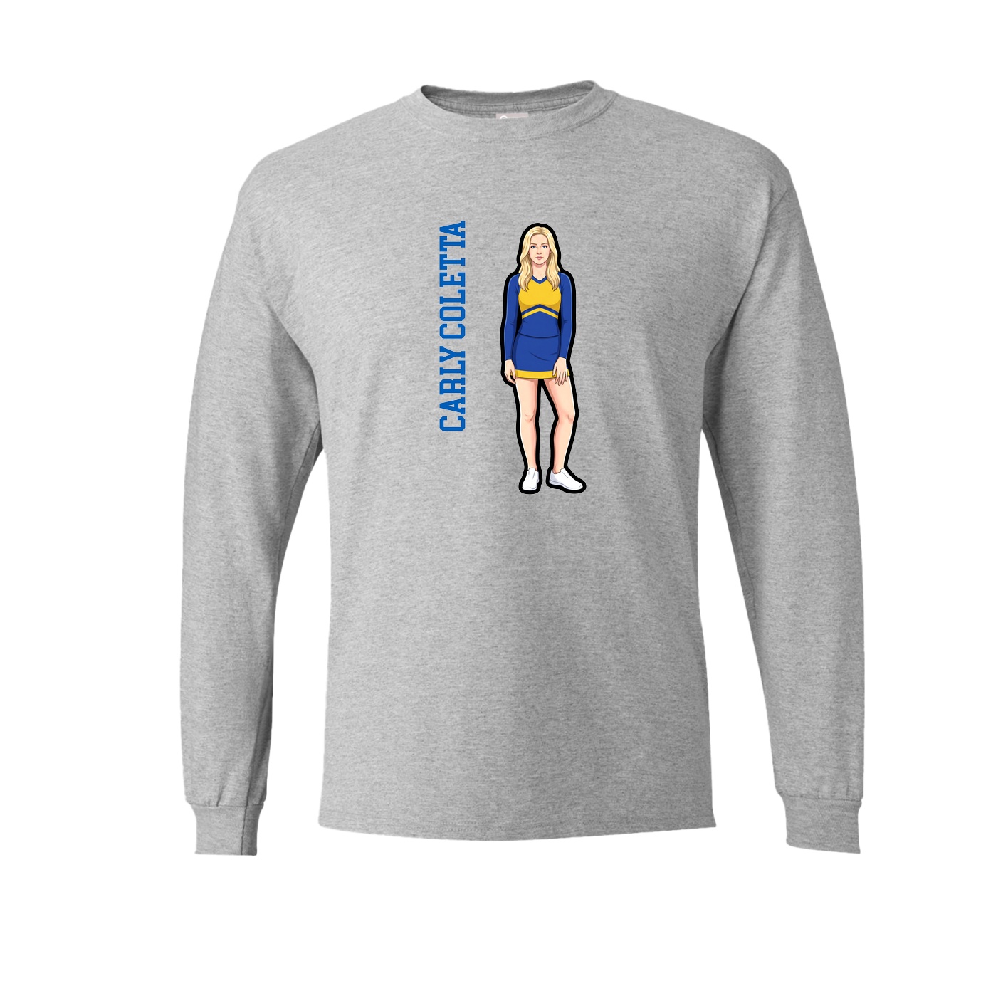 Long Sleeve Tee — Name Vertical in Grey