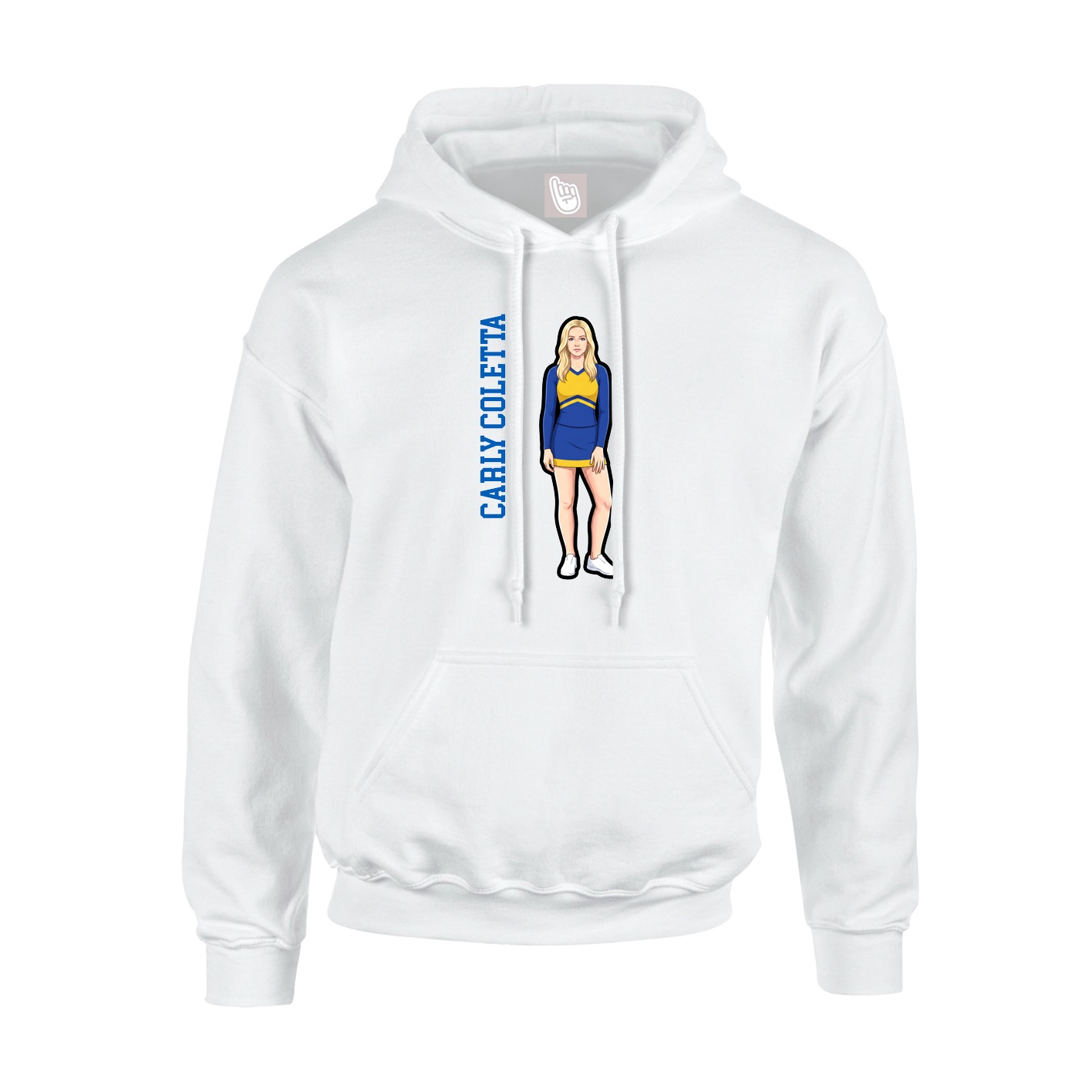 Youth Hoodie — Name Vertical in White
