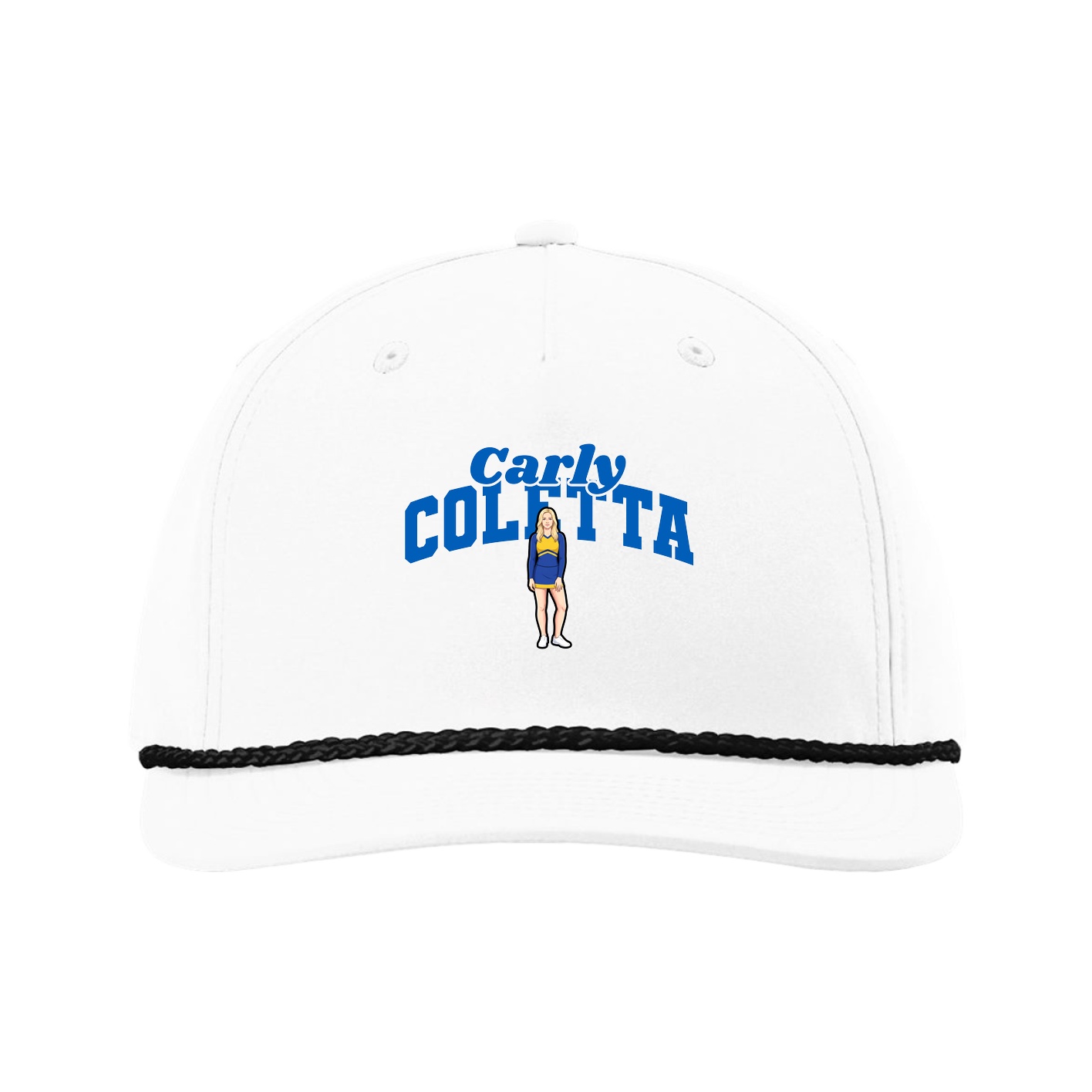 Five-Panel Classic Rope Cap — Signature Arch in White