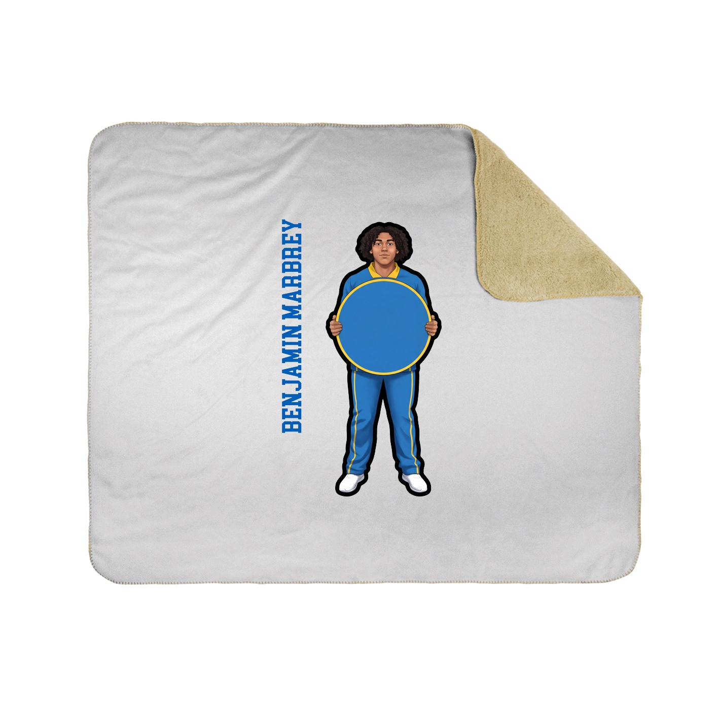 Throw Blanket — Name Vertical in White