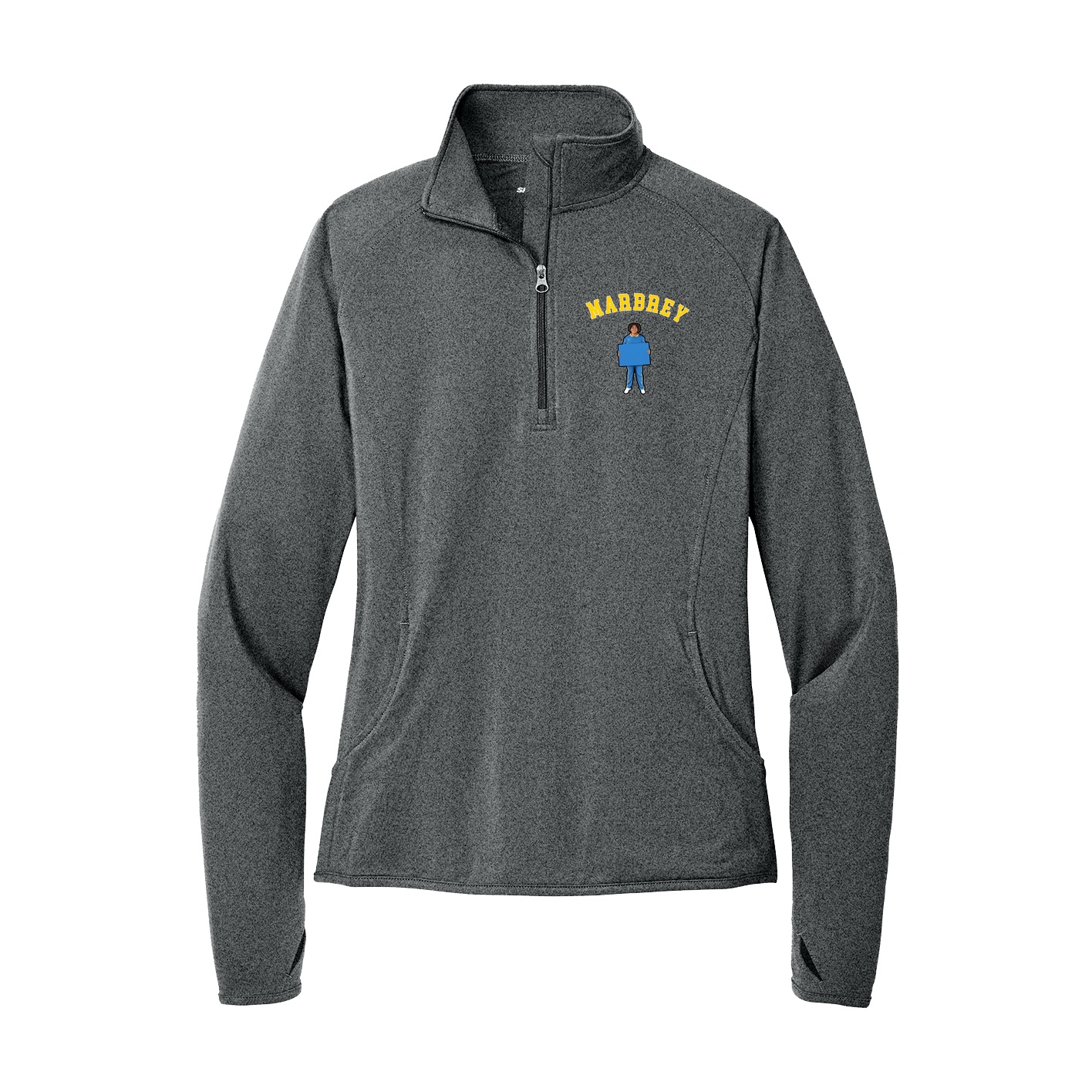 Women's Q-Zip Pullover — Shirsey Arch in Grey