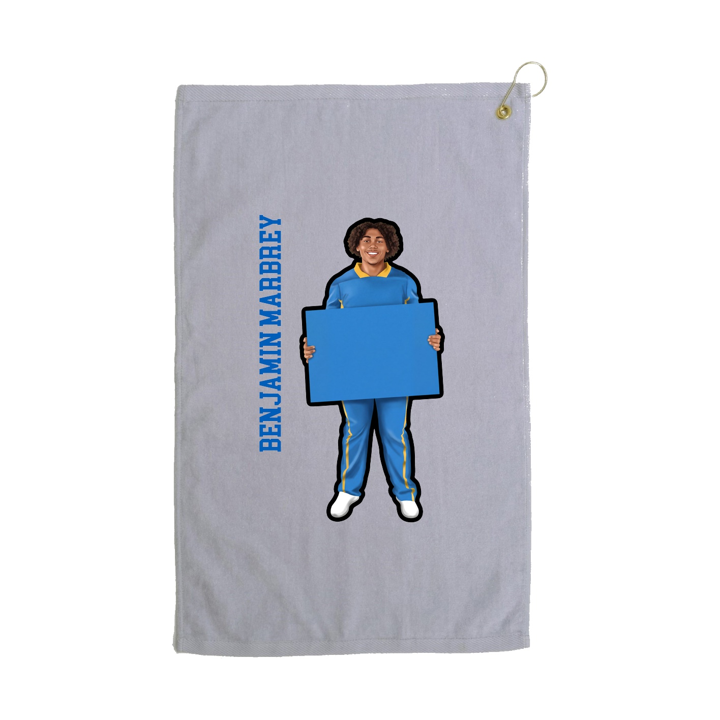 Golf Towel — Name Vertical in Grey