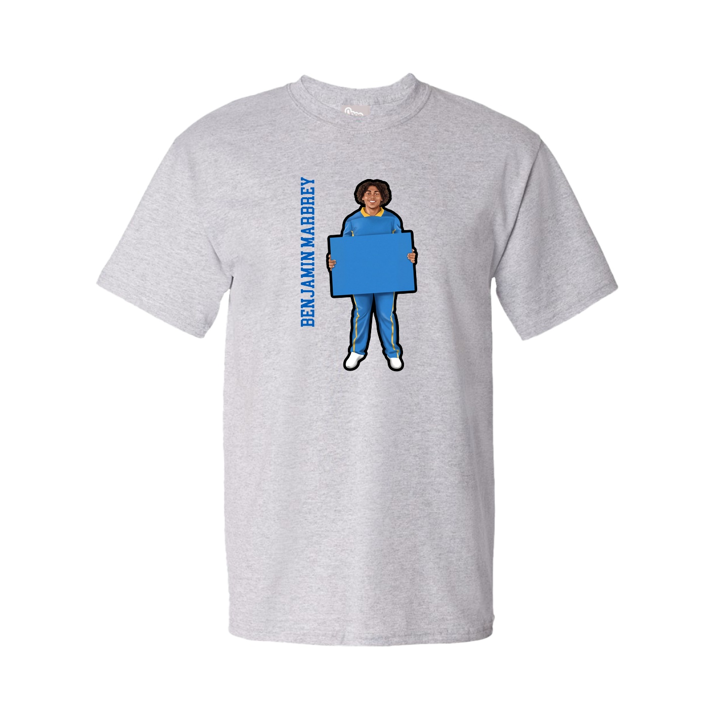 Tee — Name Vertical in Grey