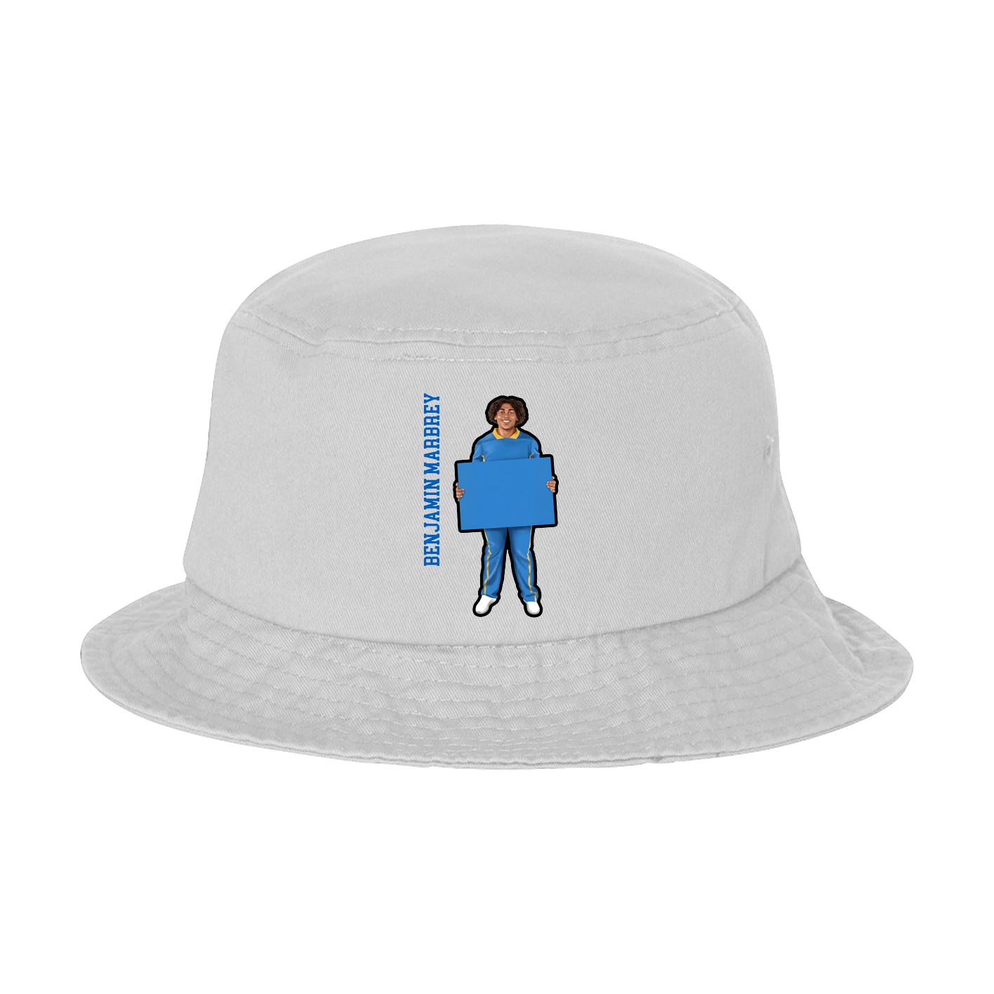 Bucket Cap — Name Vertical in White