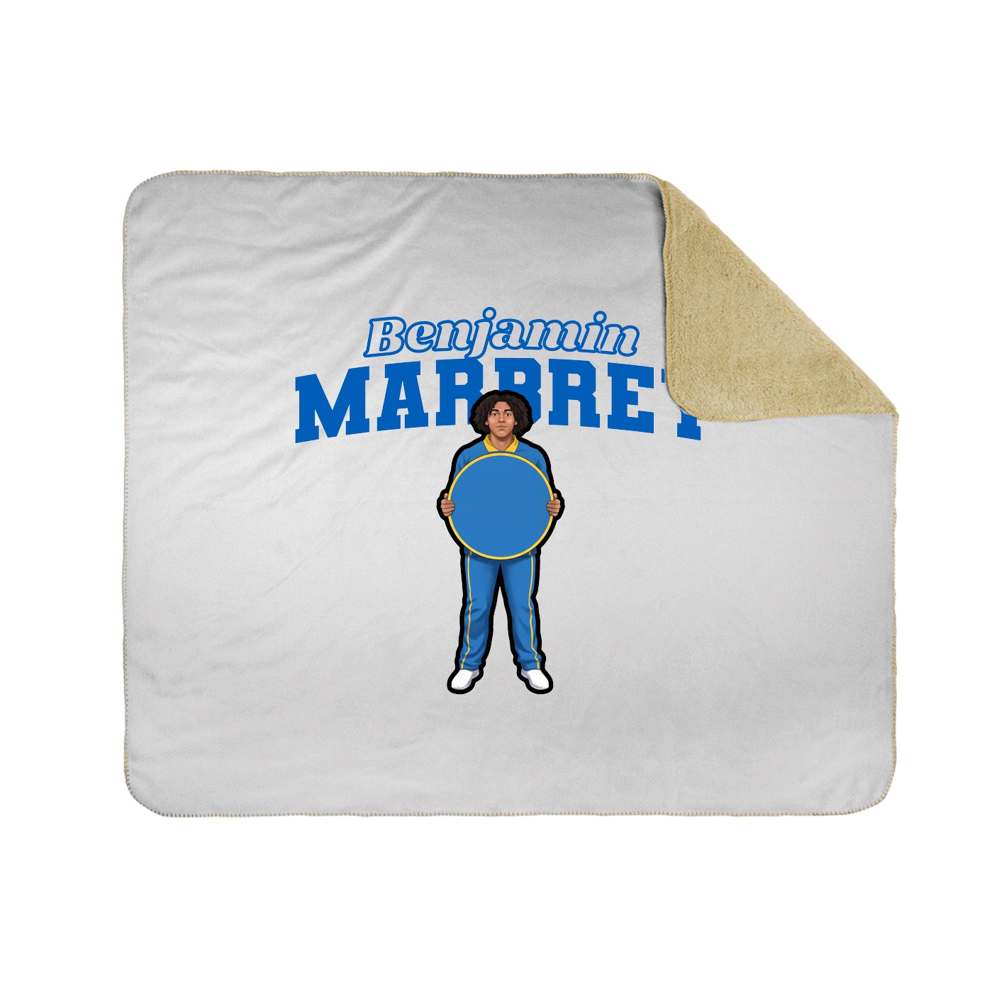 Throw Blanket — Name Arch in White