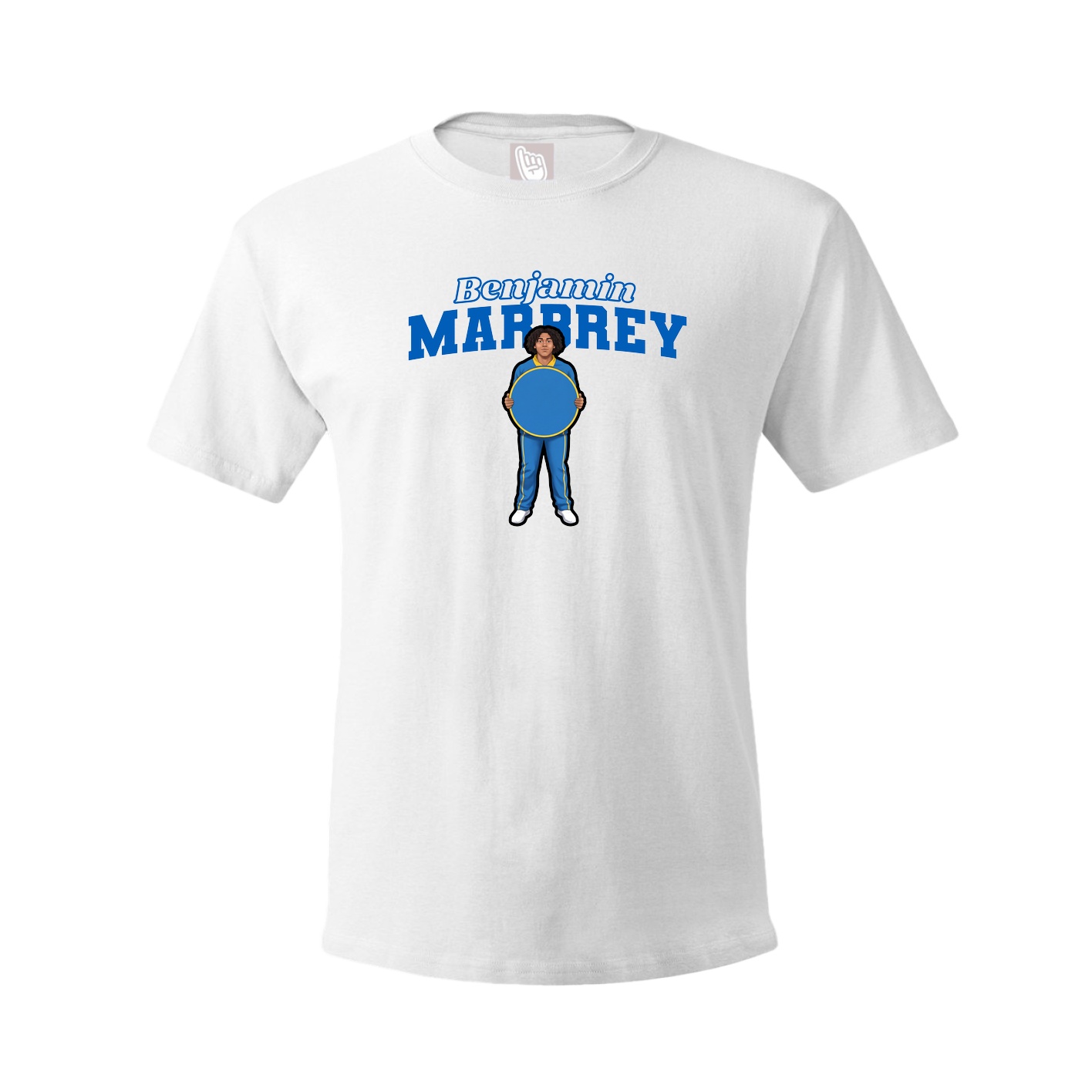Youth Tee — Name Arch in White