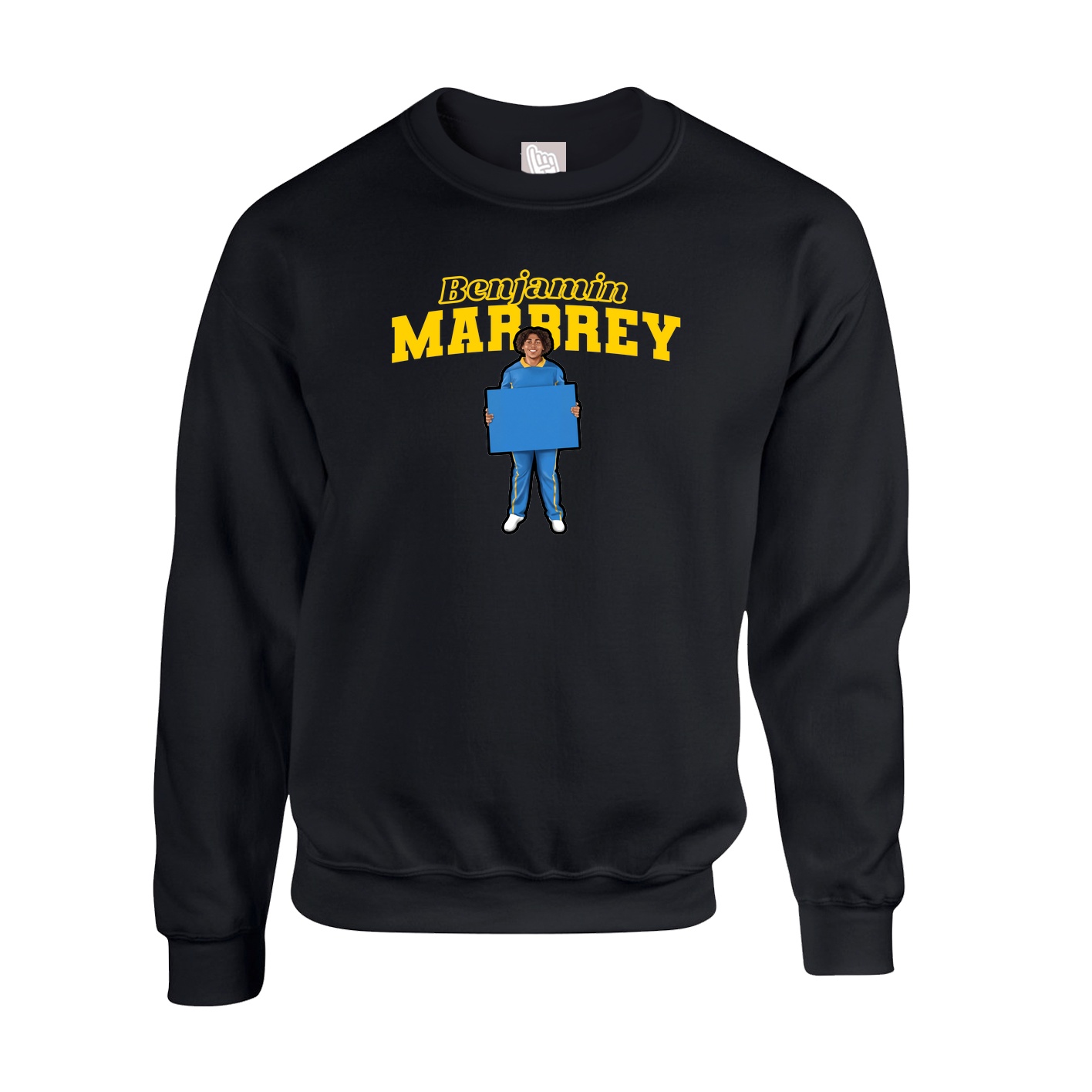 Fleece Crew — Name Arch in Black
