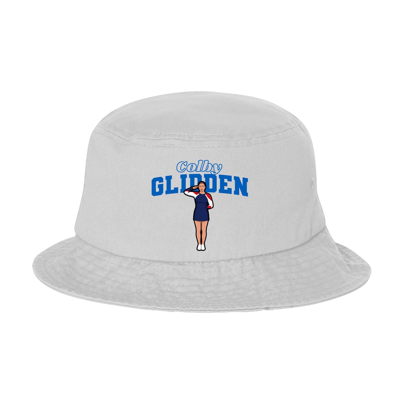 Bucket Cap — Name Arch in White