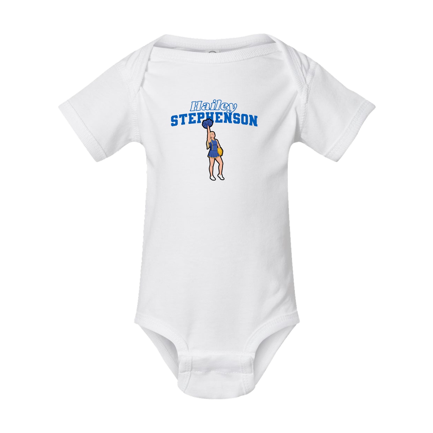 Baby Onesie — Name Arch in White