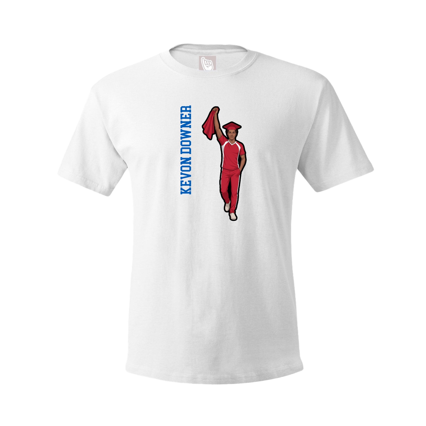 Youth Tee — Name Vertical in White