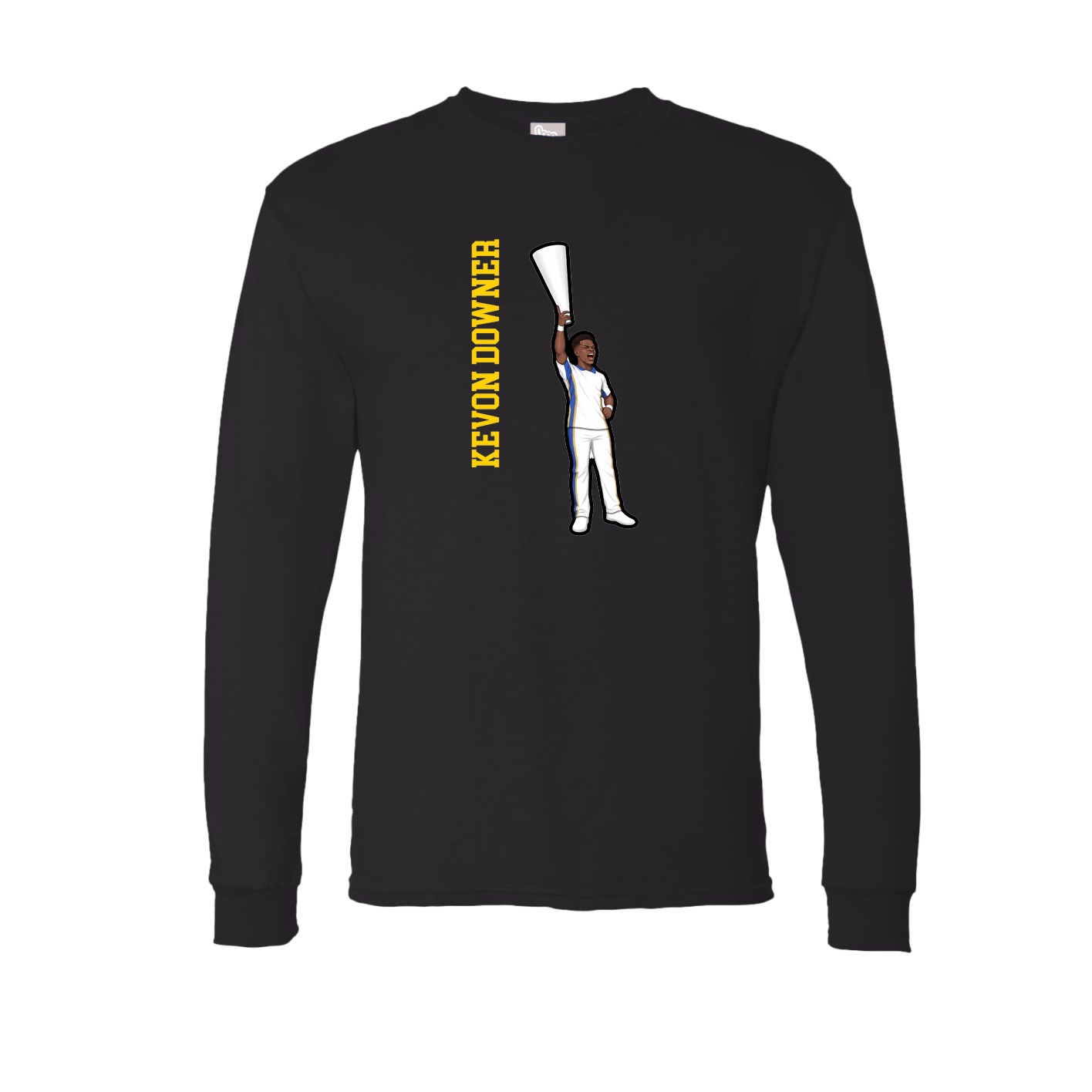 Long Sleeve Tee — Name Vertical in Black