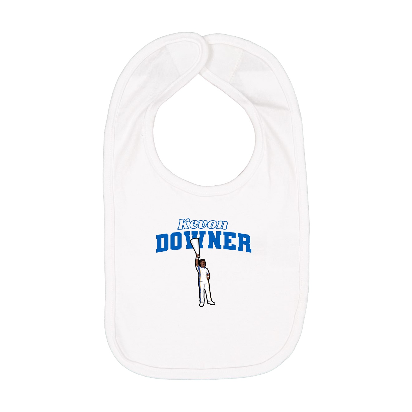 Infant Bib — Name Arch in White