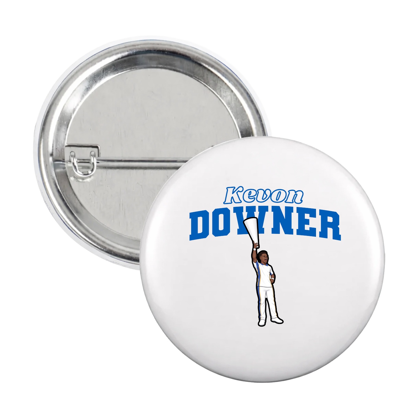 Game Day Button — Name Arch in White