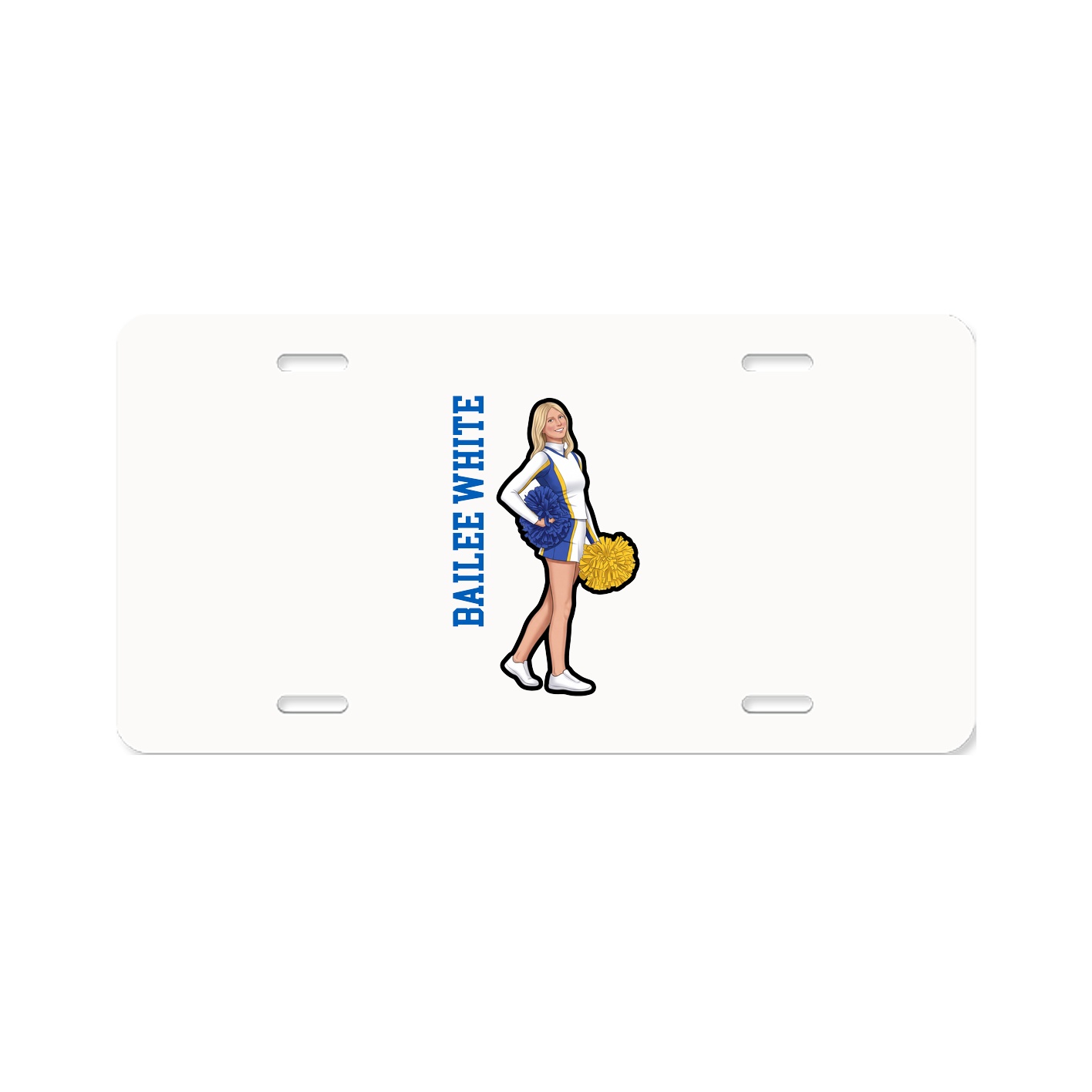License Plate — Name Vertical in Classic