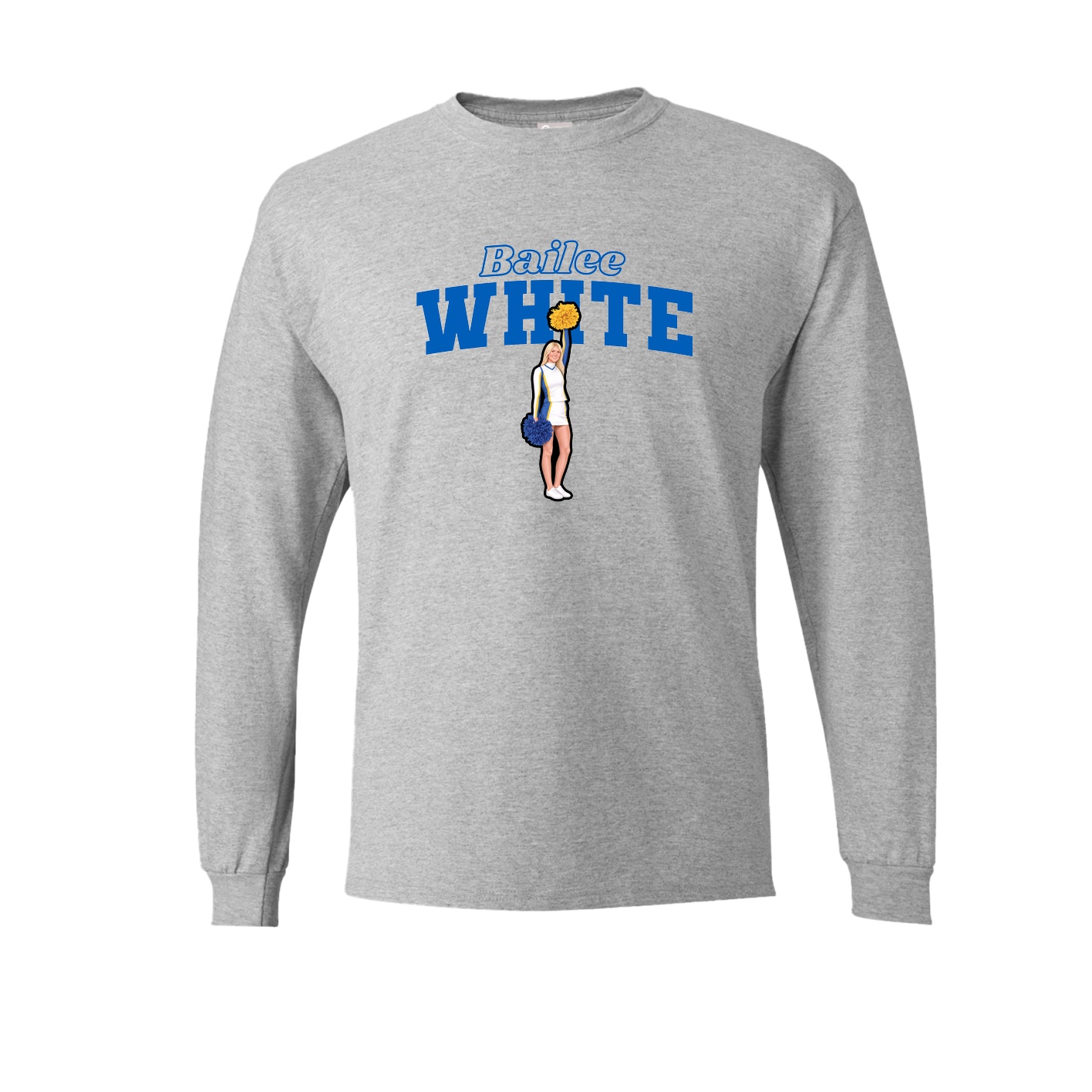 Long Sleeve Tee — Name Arch in Grey