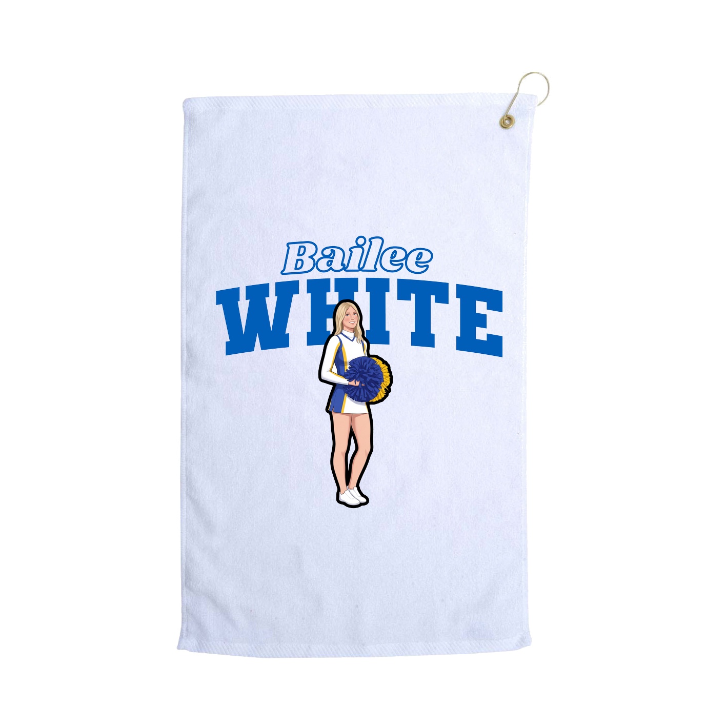 Golf Towel — Name Arch in White