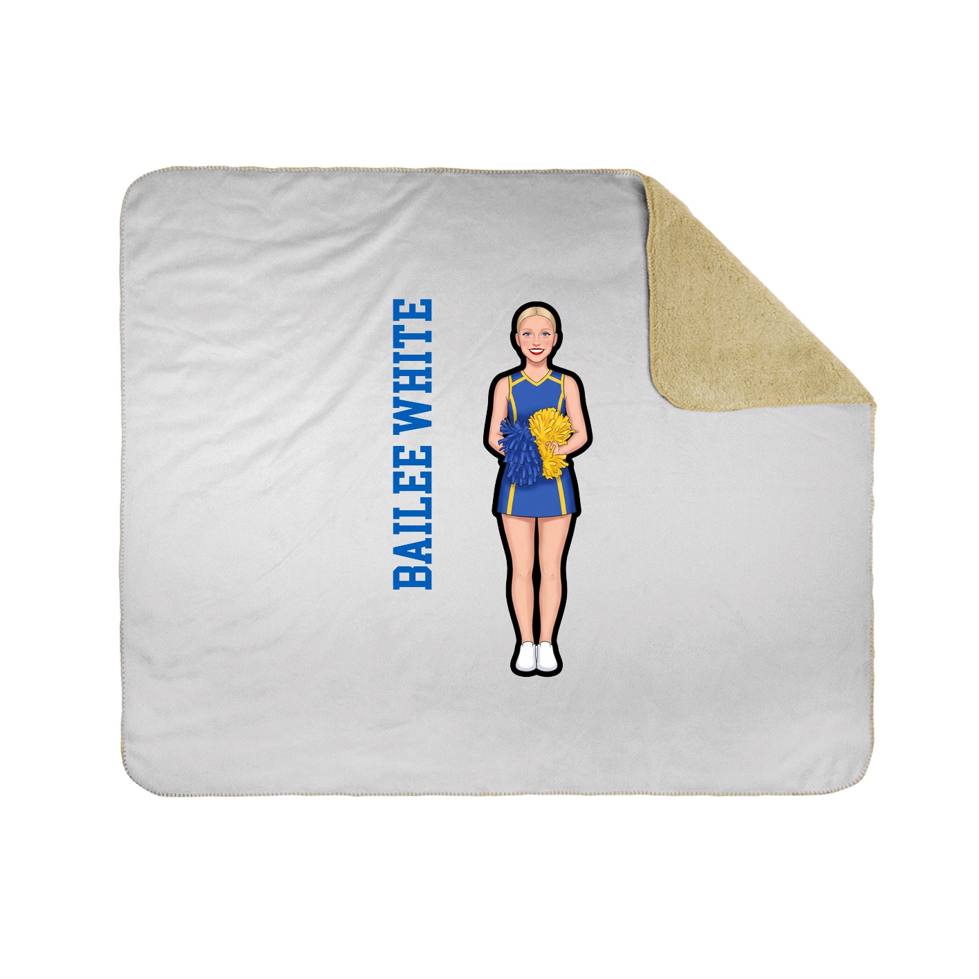 Throw Blanket — Name Vertical in White