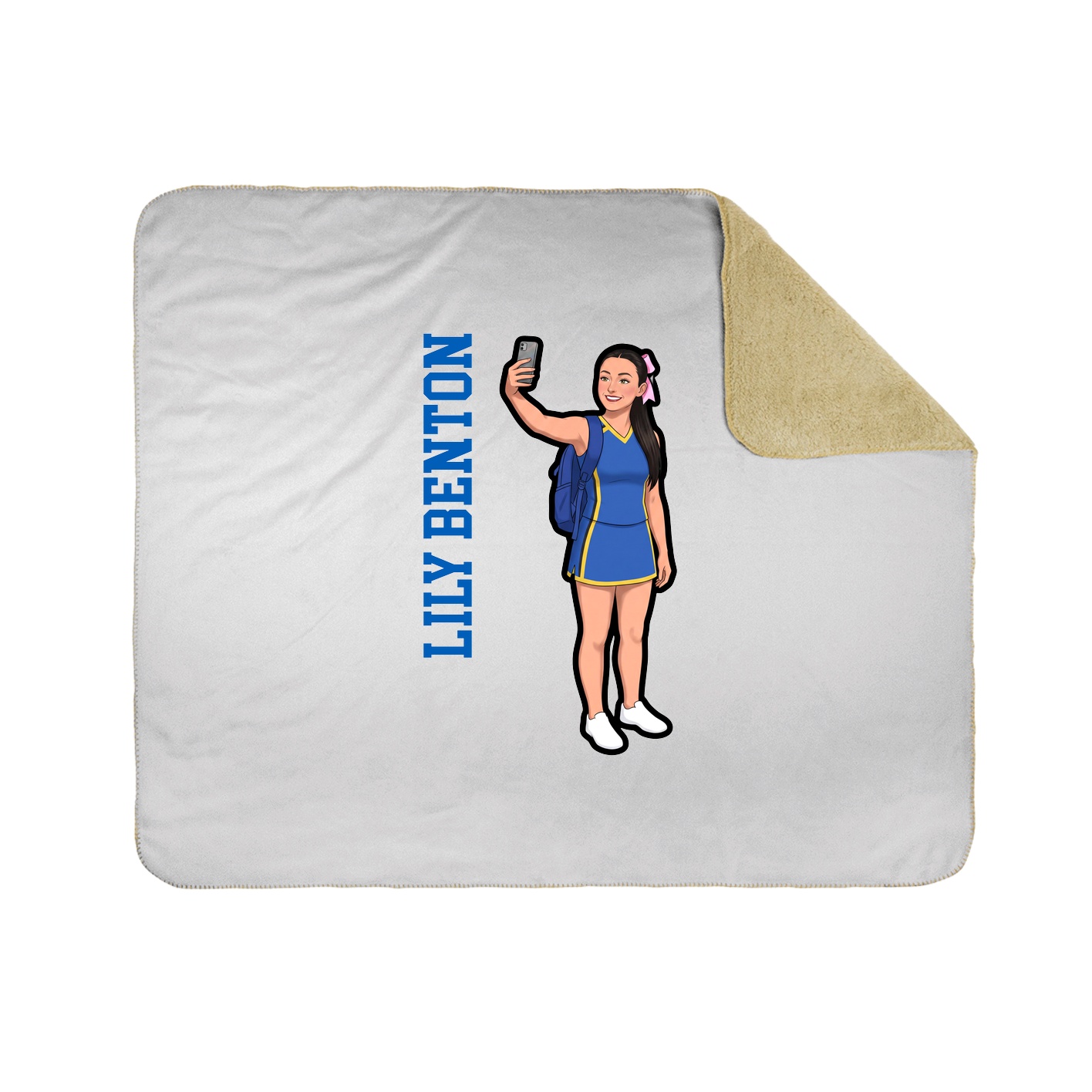 Throw Blanket — Name Vertical in White