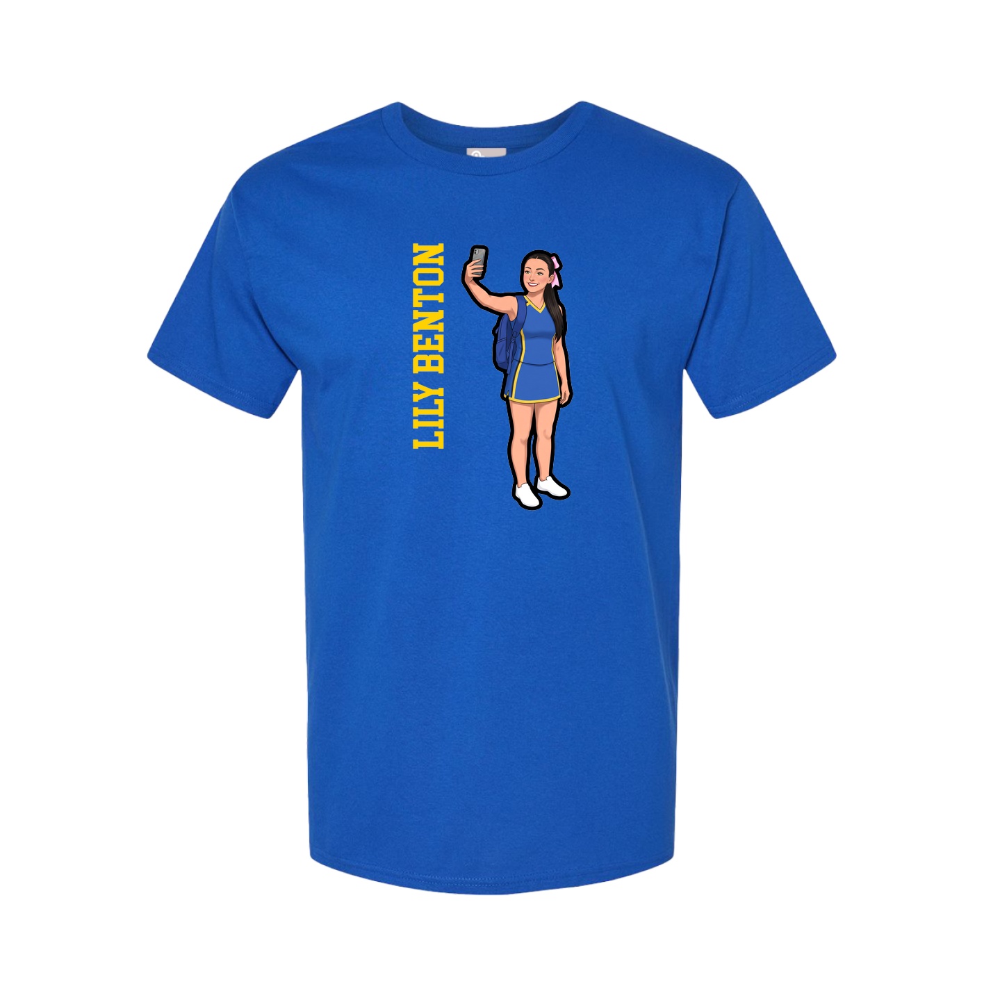 Youth Tee — Name Vertical in Royal