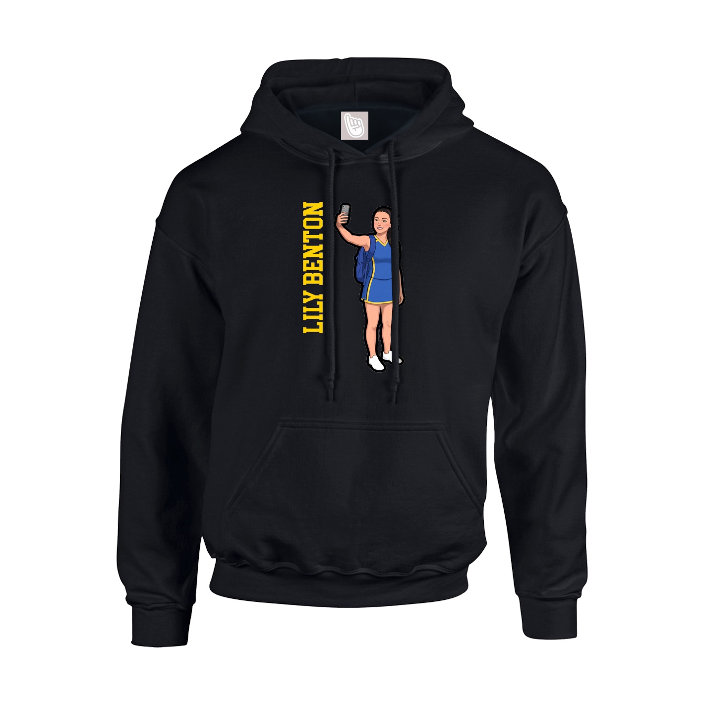 Hoodie — Name Vertical in Black