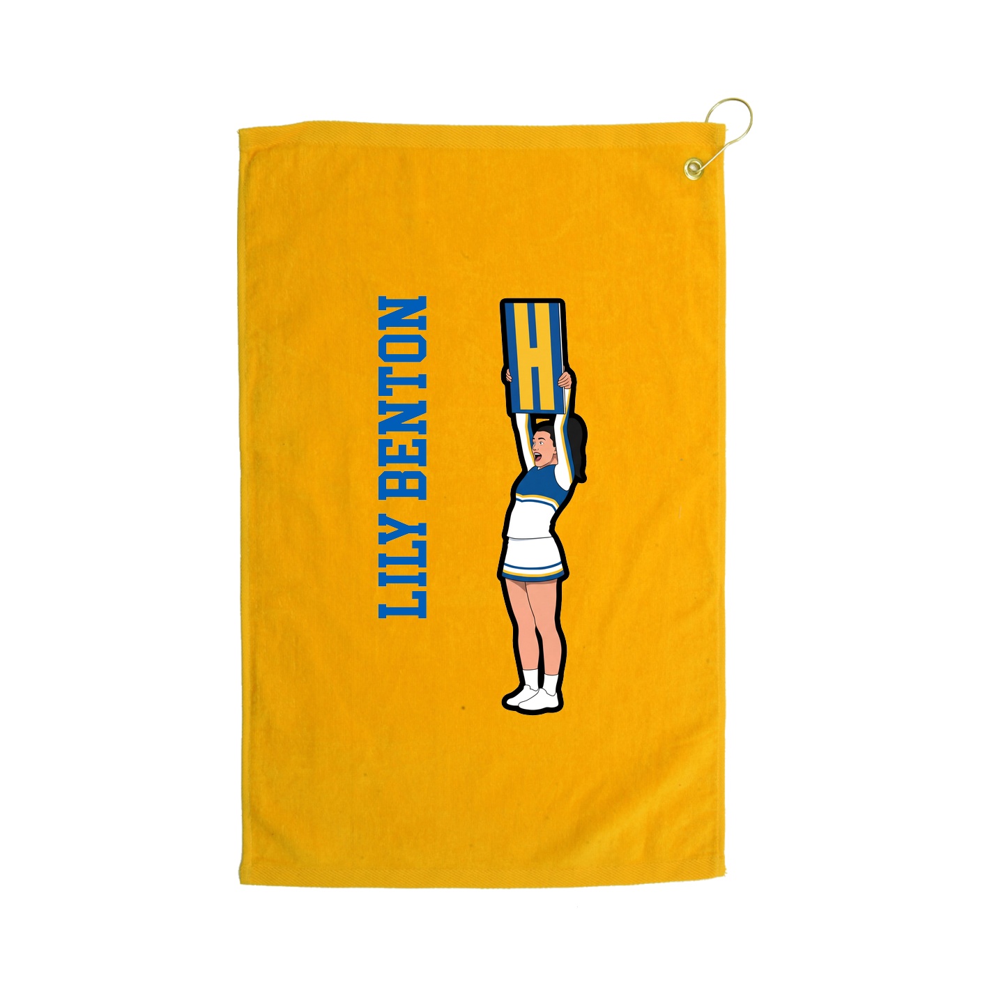 Golf Towel — Name Vertical in Gold