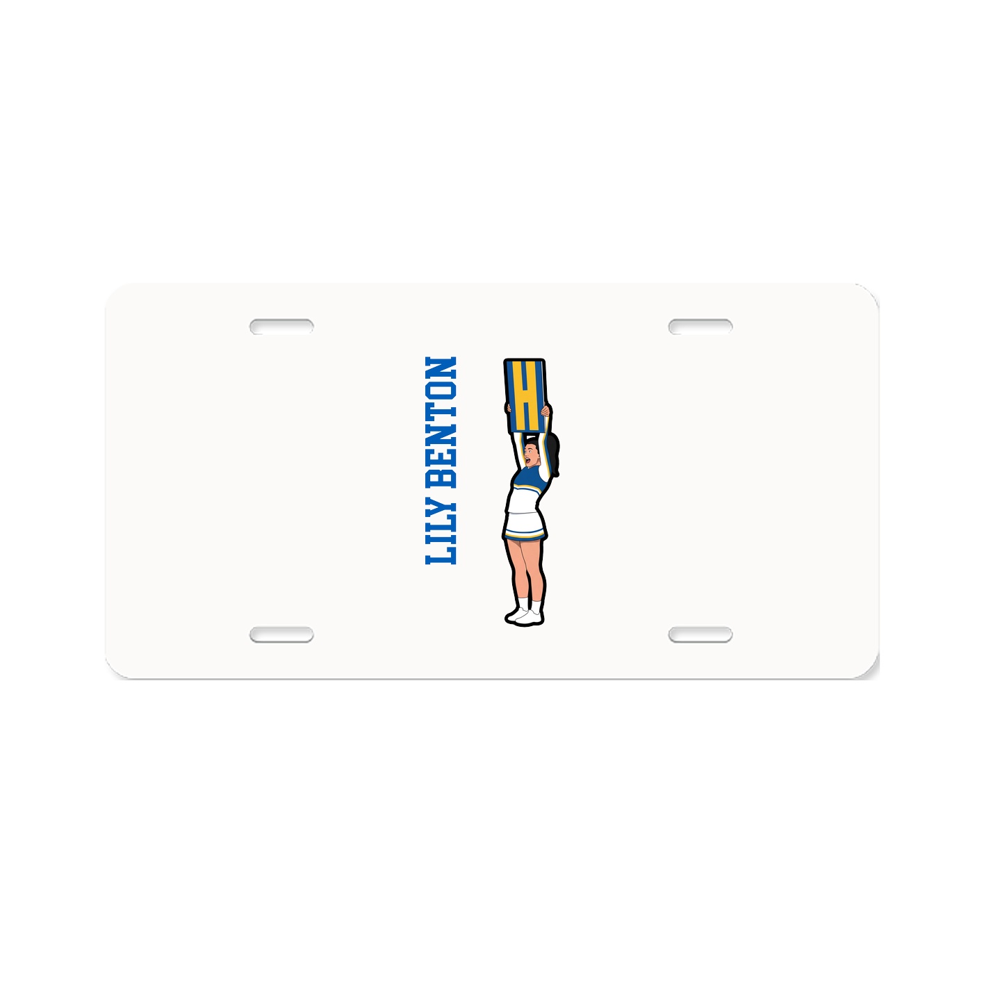 License Plate — Name Vertical in Classic