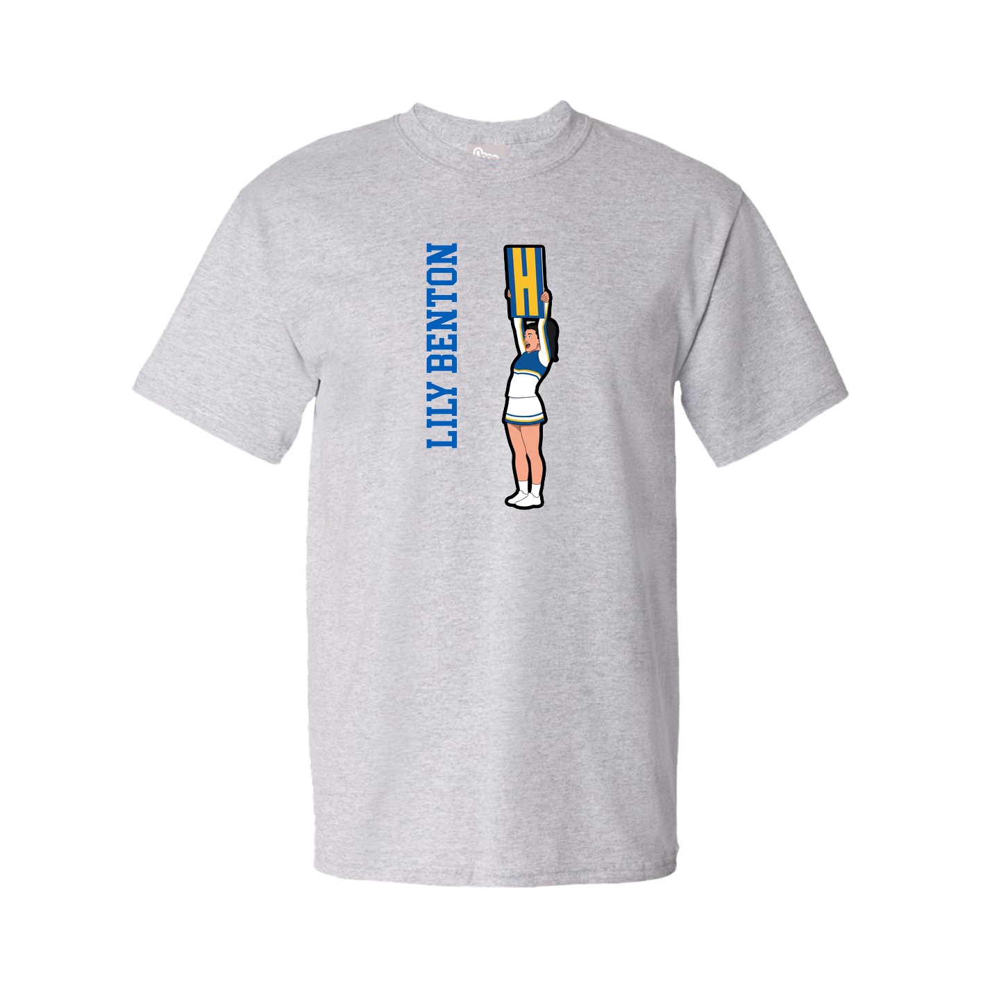 Youth Tee — Name Vertical in Grey