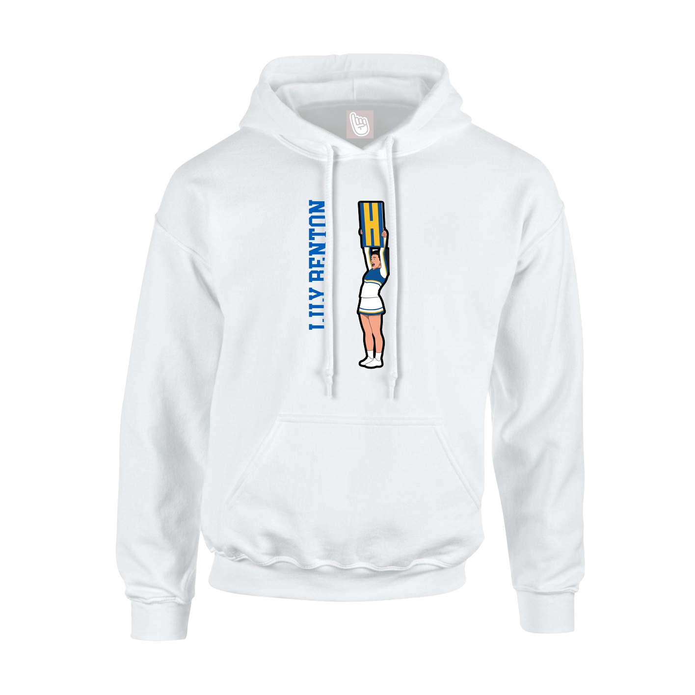 Hoodie — Name Vertical in White