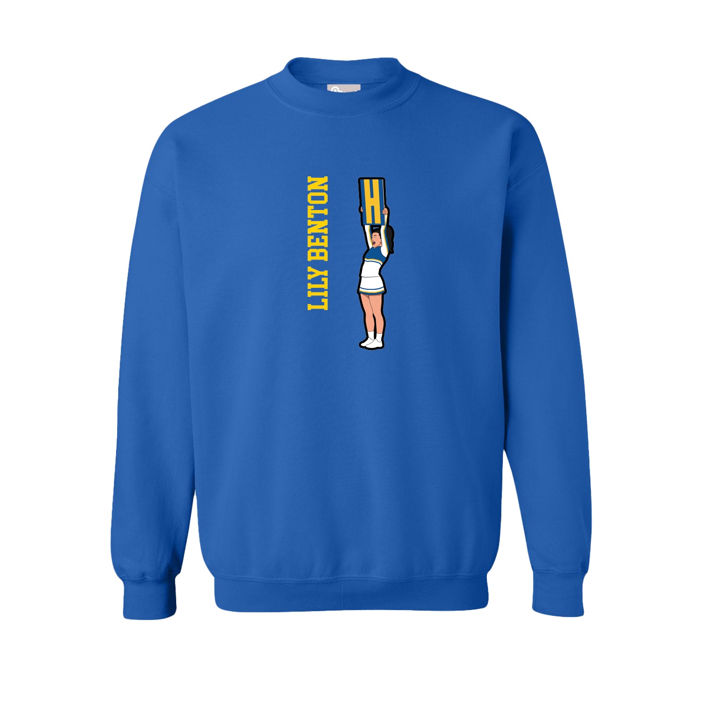 Fleece Crew — Name Vertical in Royal