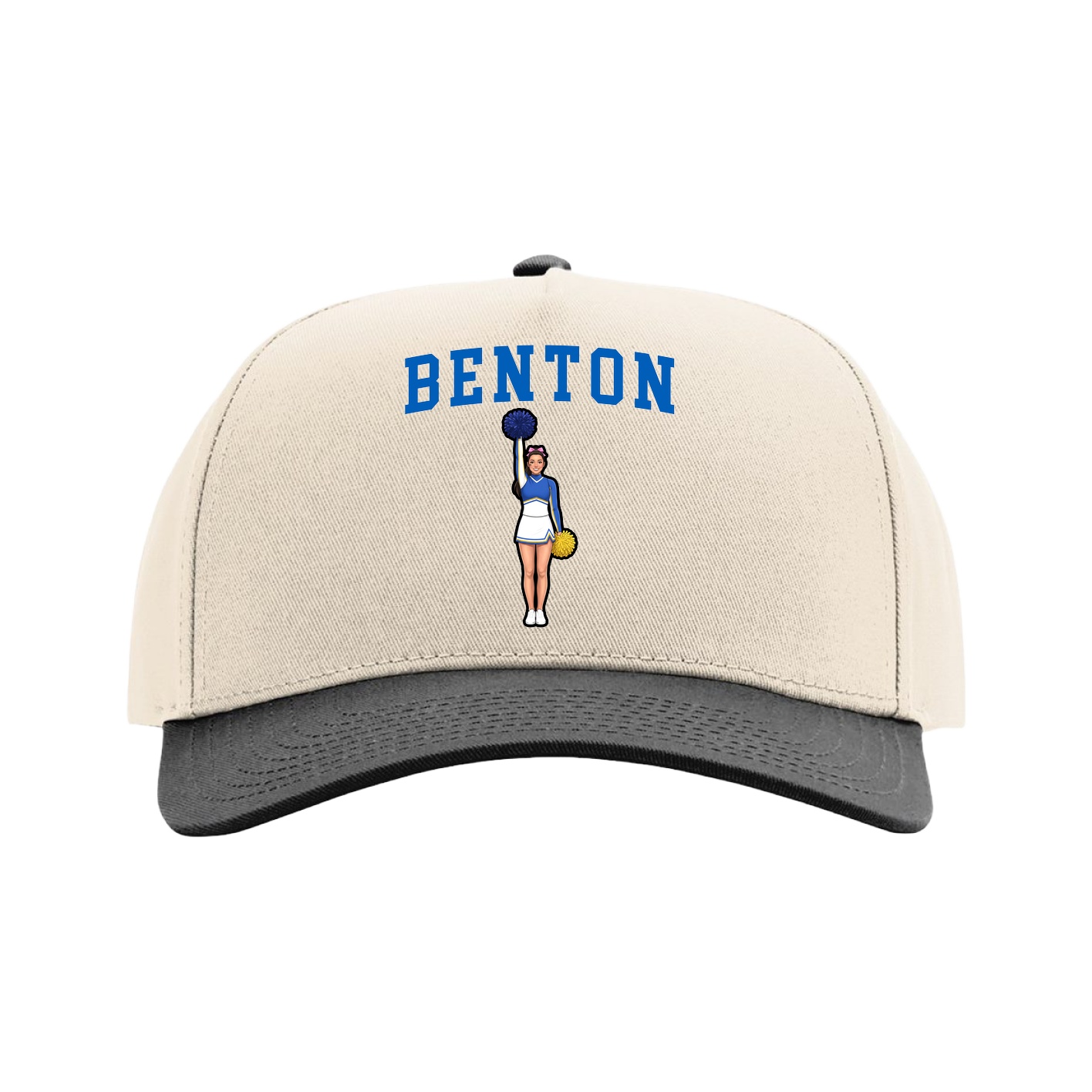 Full Fabric Five-Panel Champ Cap — Shirsey in Cream/Black