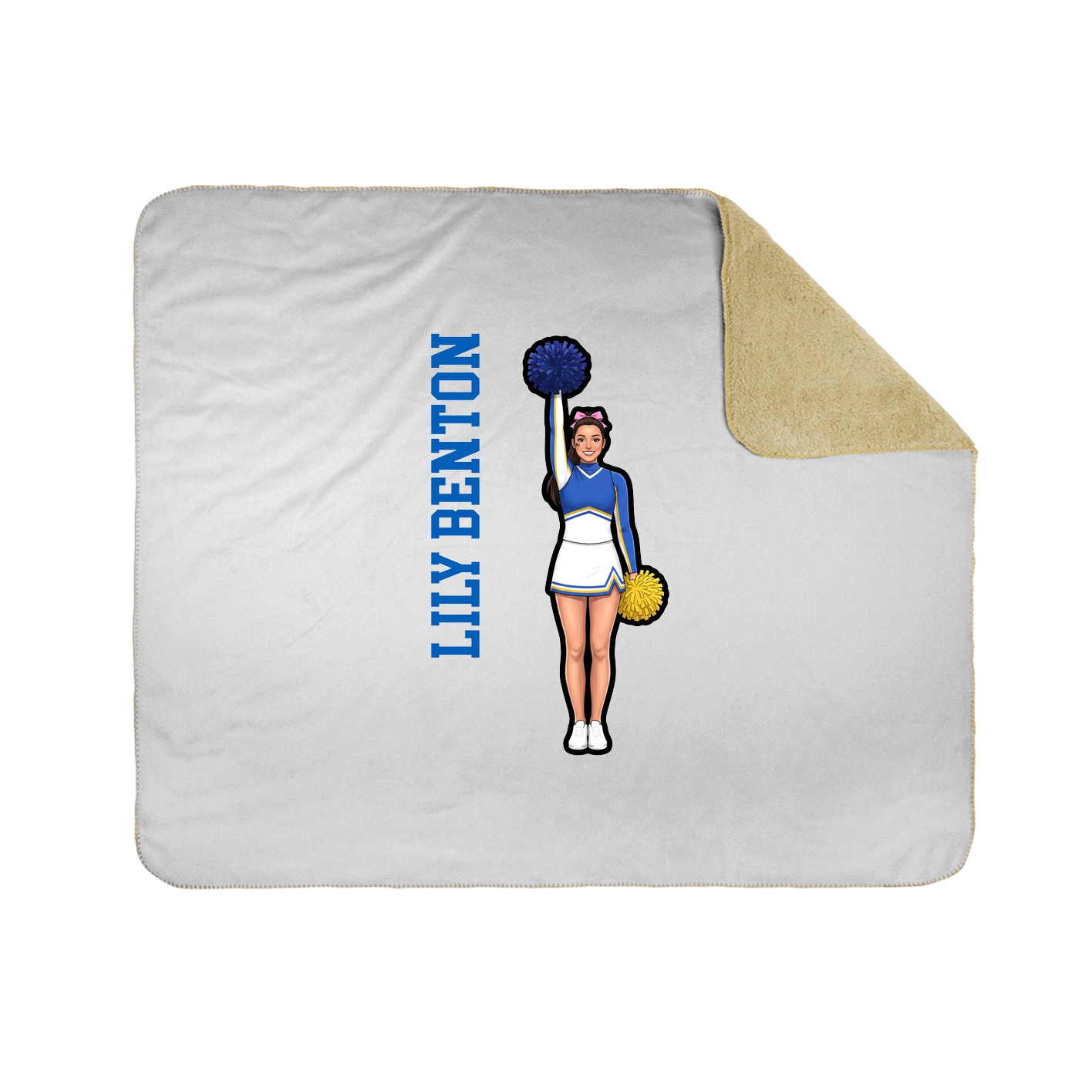 Throw Blanket — Name Vertical in White