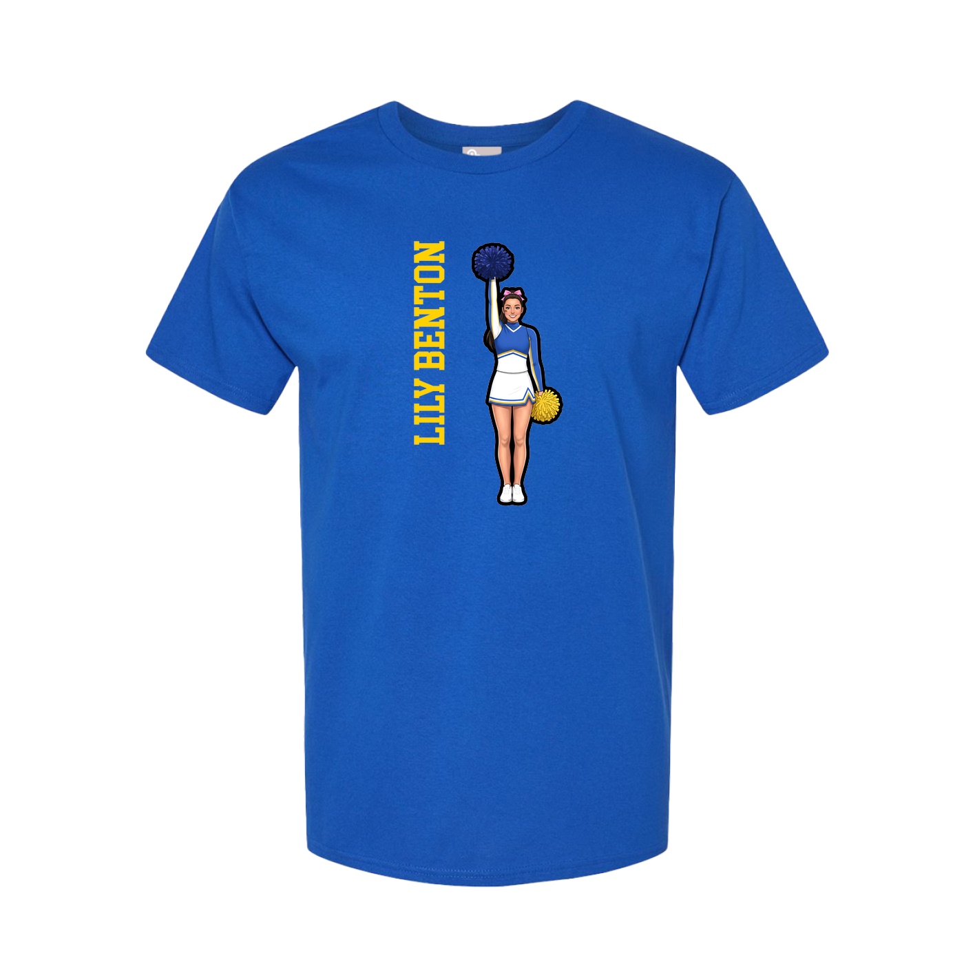 Youth Tee — Name Vertical in Royal