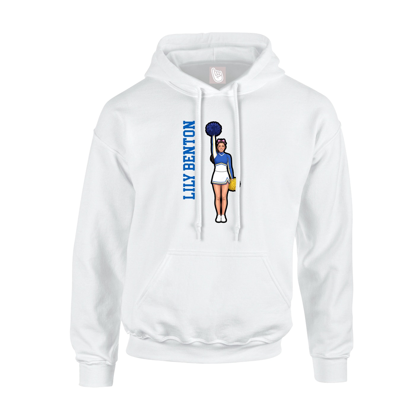 Hoodie — Name Vertical in White