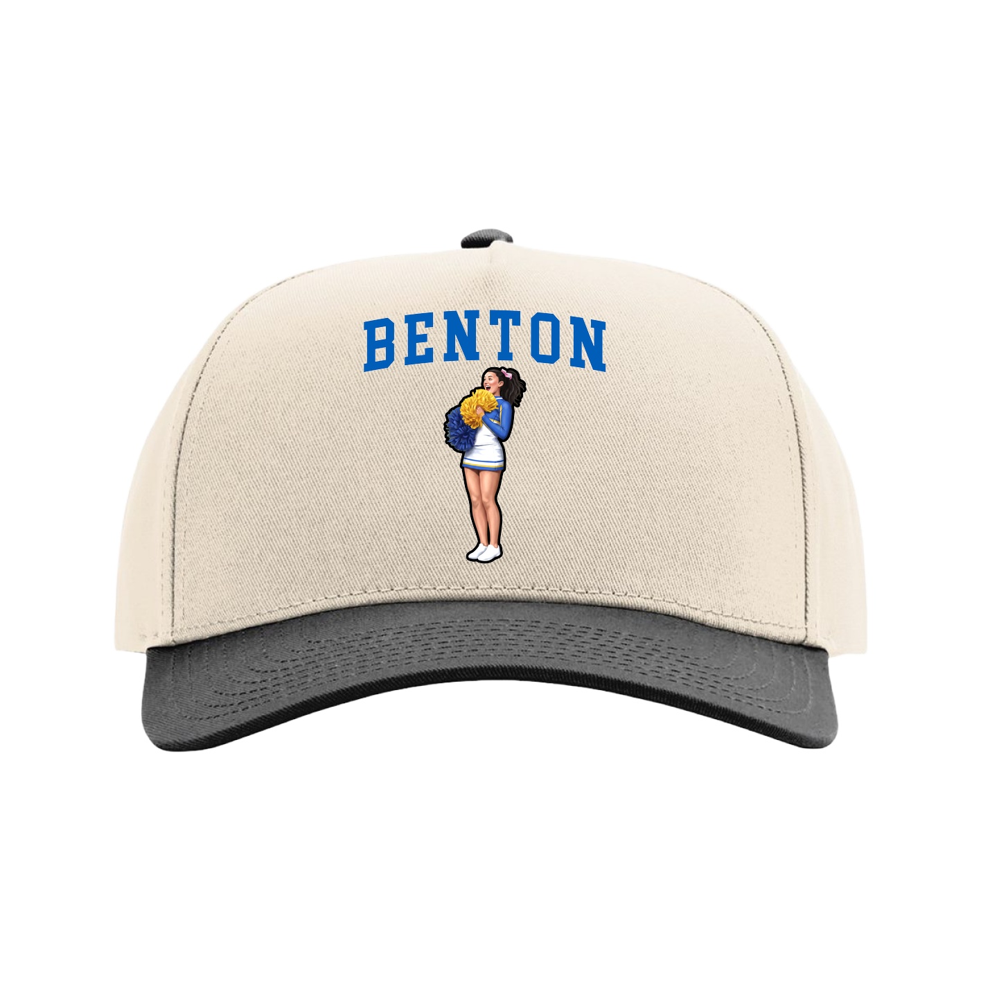 Full Fabric Five-Panel Champ Cap — Shirsey in Cream/Black