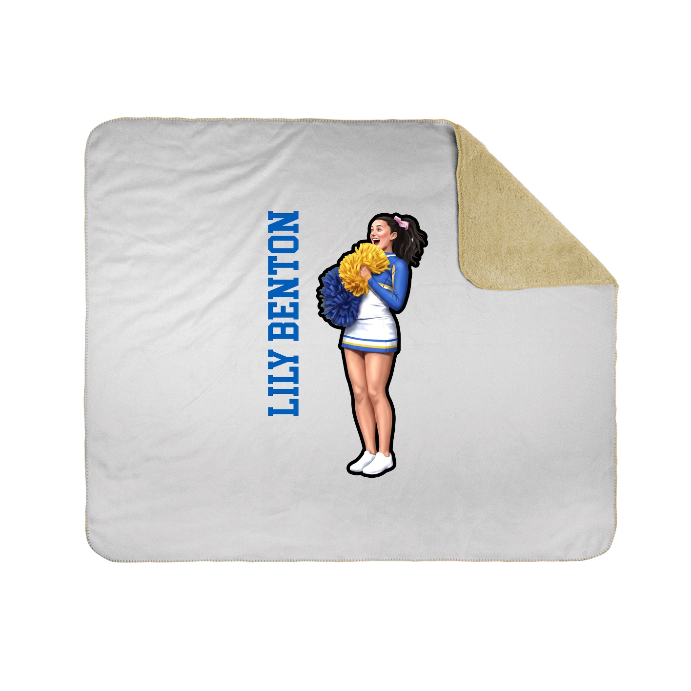 Throw Blanket — Name Vertical in White
