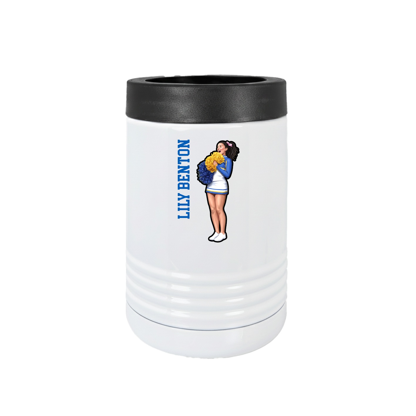 Beverage Holder — Name Vertical in White