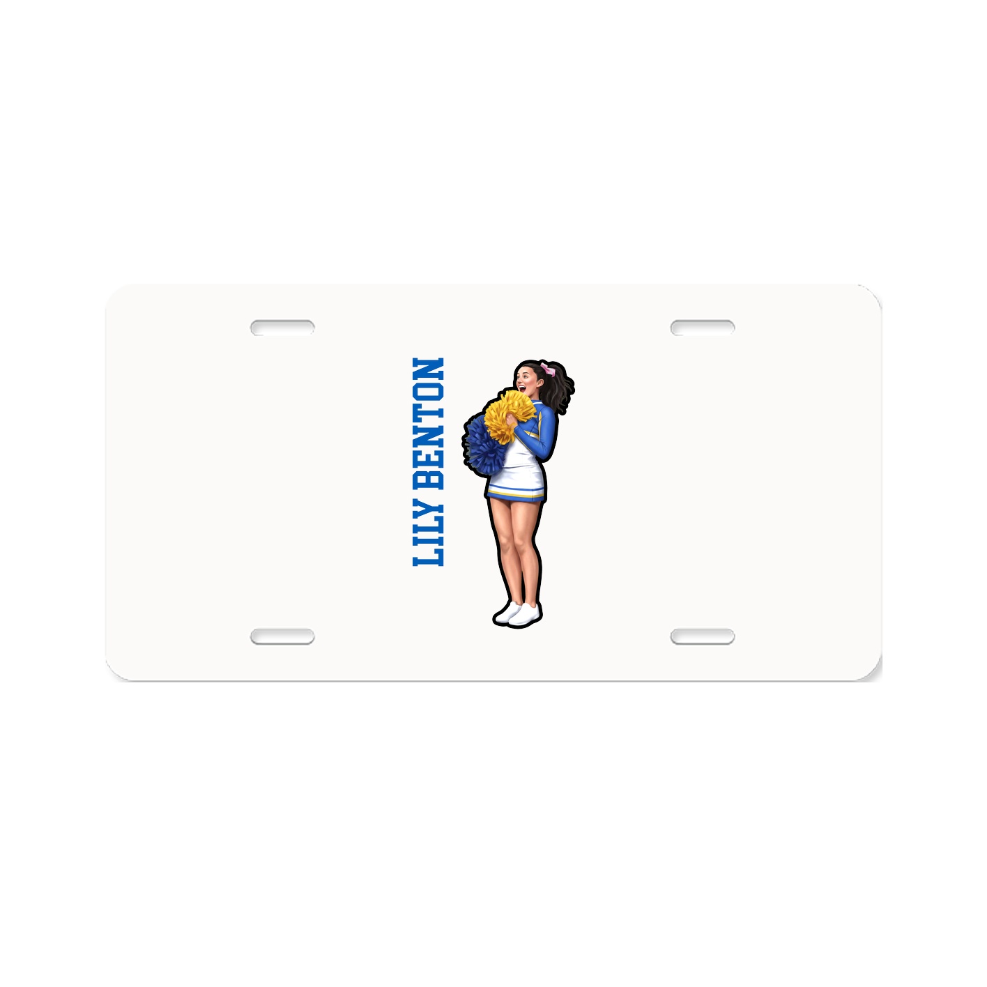 License Plate — Name Vertical in Classic