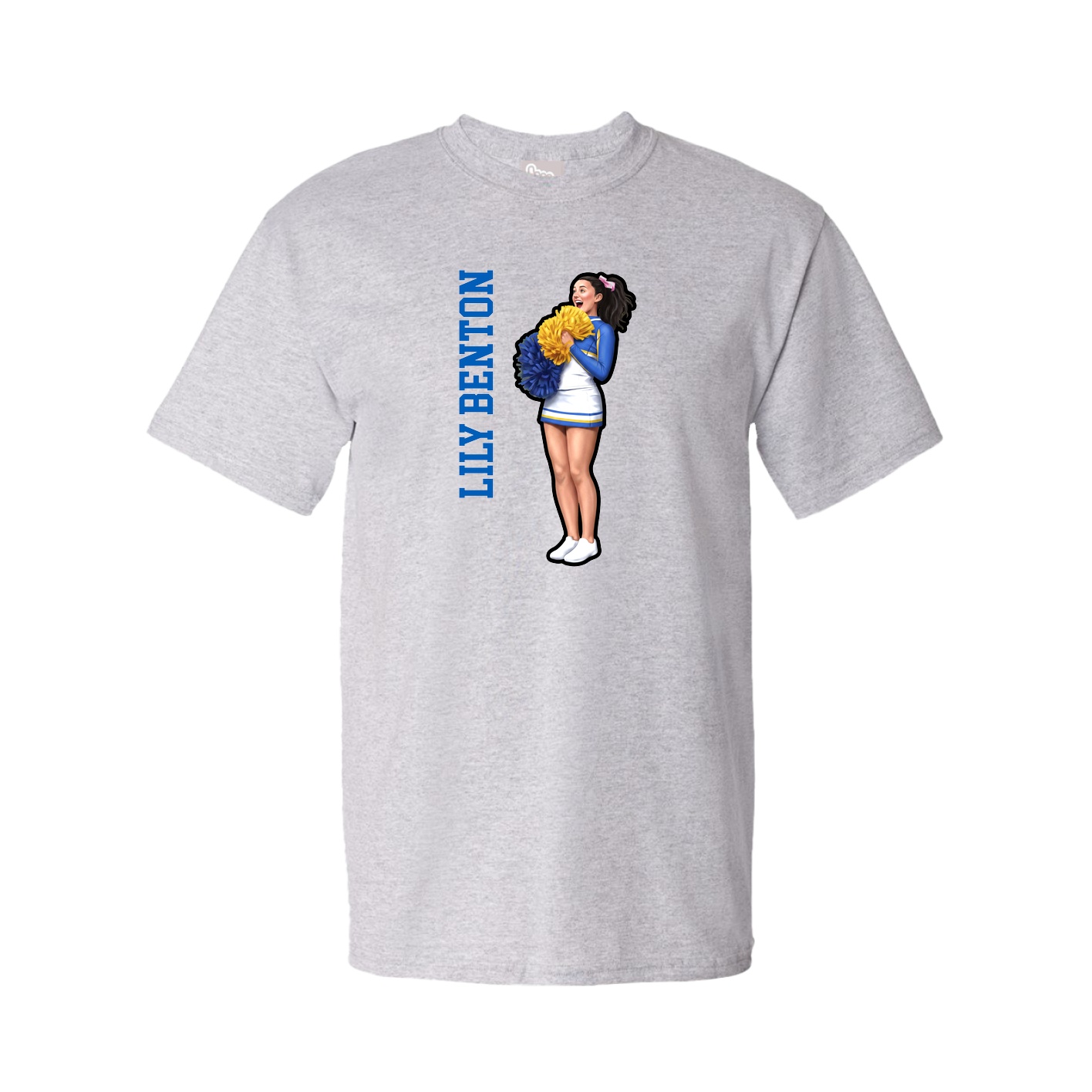 Tee — Name Vertical in Grey