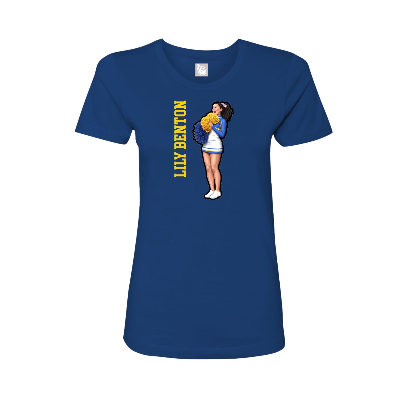Womens Tee — Name Vertical in Royal