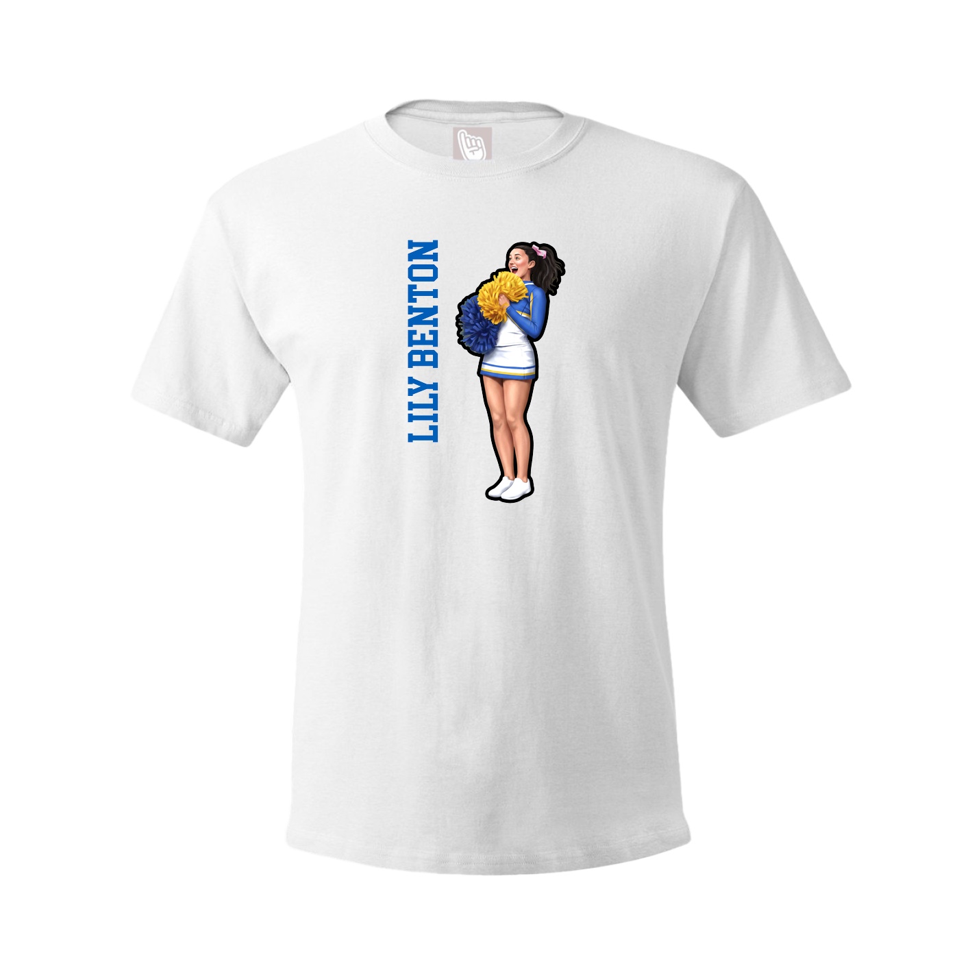 Youth Tee — Name Vertical in White