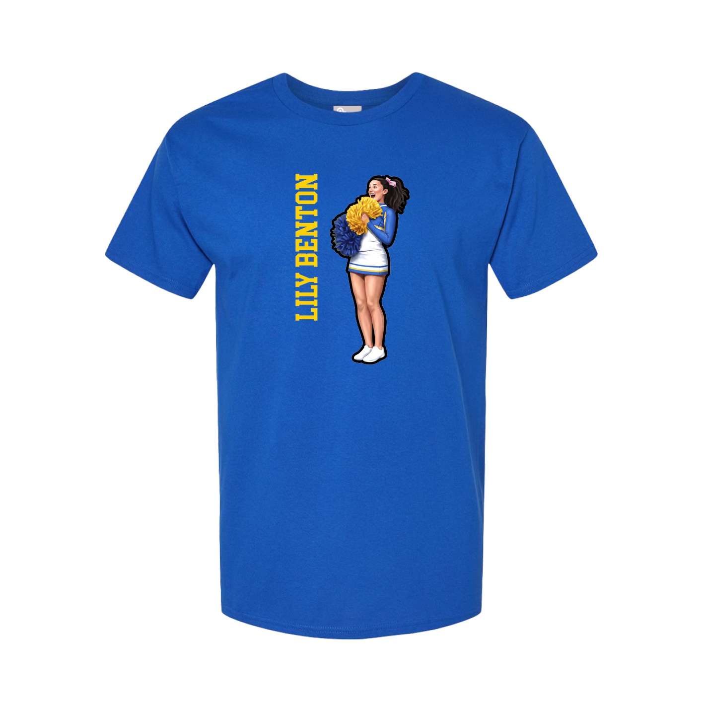 Youth Tee — Name Vertical in Royal