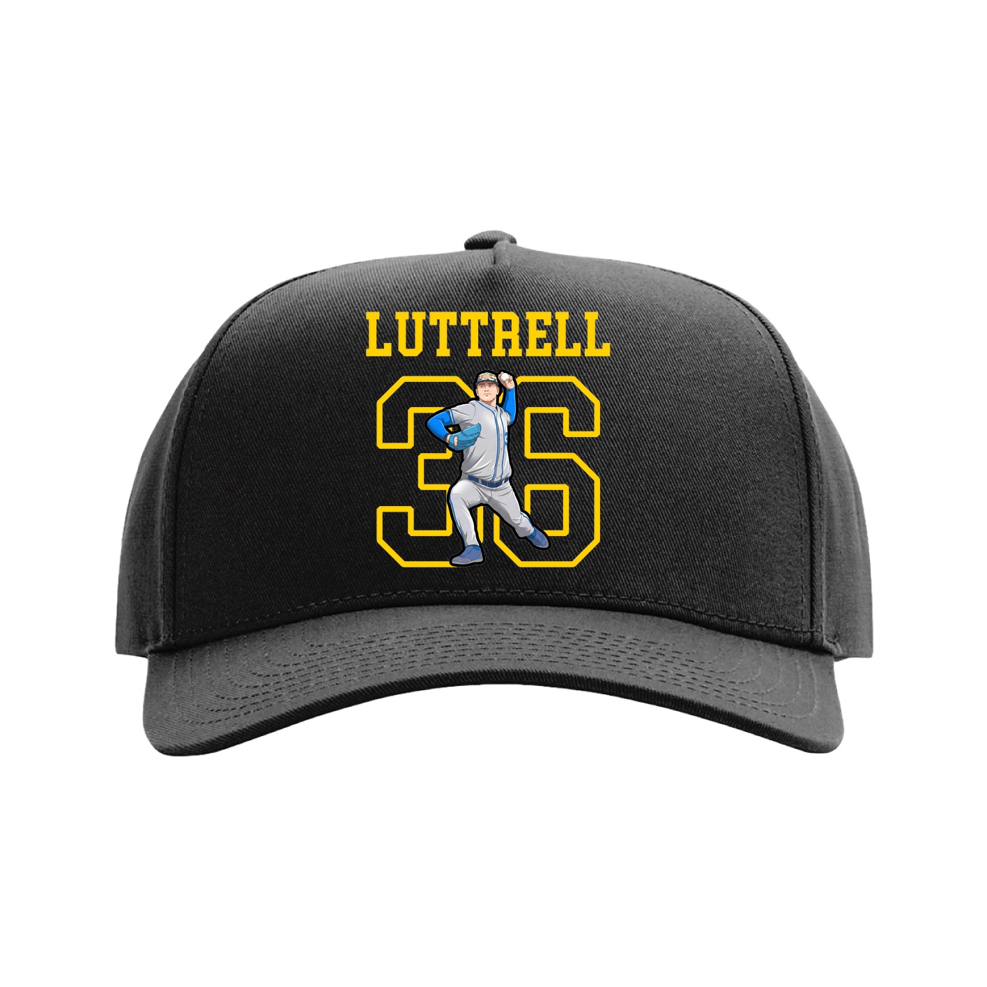 Full Fabric Five-Panel Champ Cap — Shirsey in Black