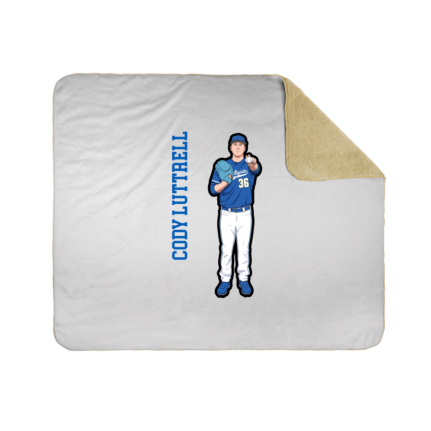 Throw Blanket — Name Vertical in White