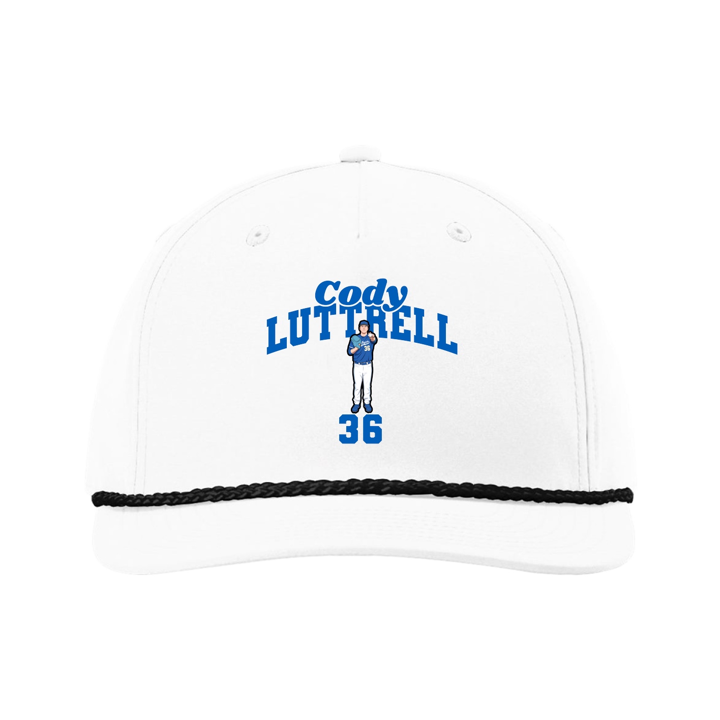 Five-Panel Classic Rope Cap — Signature Arch in White