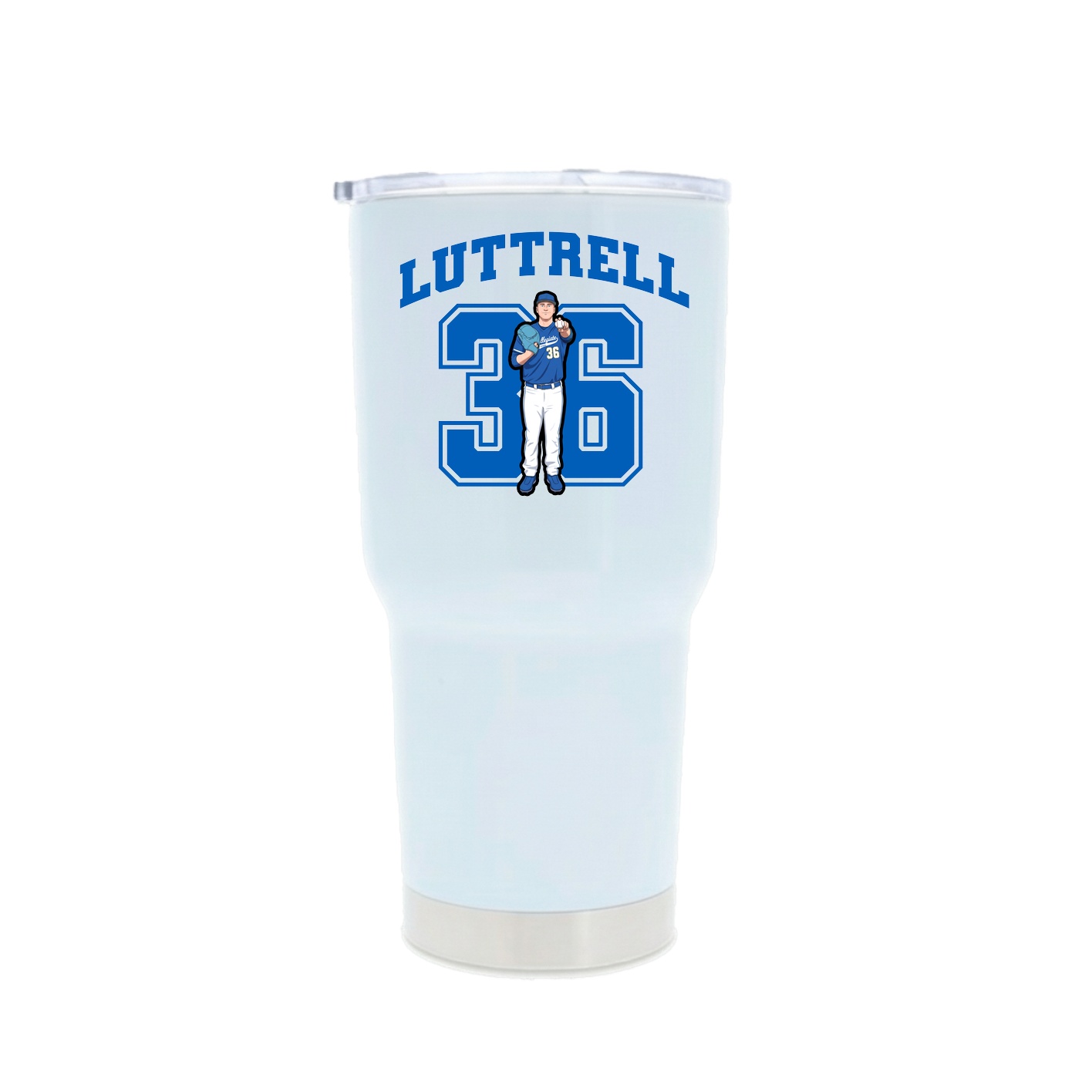 30oz Stainless Steel Tumbler — Number in White